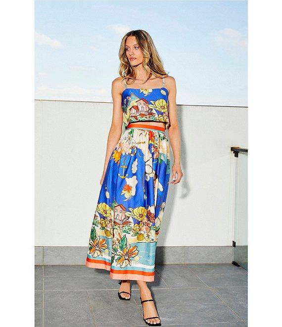Antonio Melani Evie Woven Ocean Print High Rise A-Line Coordinating Skirt Product Image