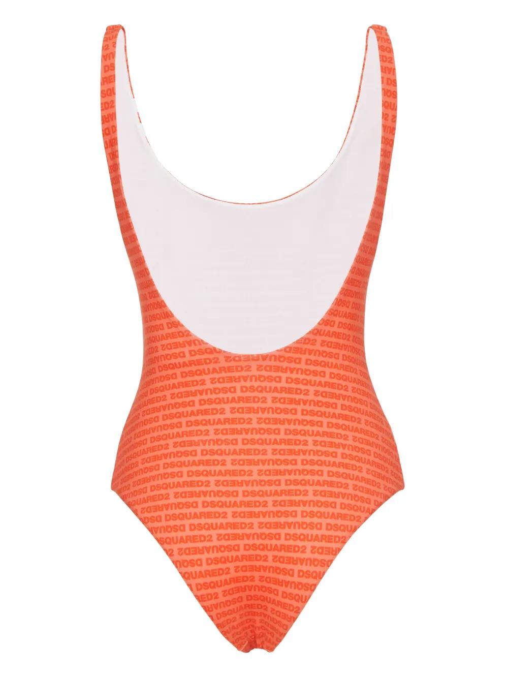 logo-print low-back swimsuit Product Image
