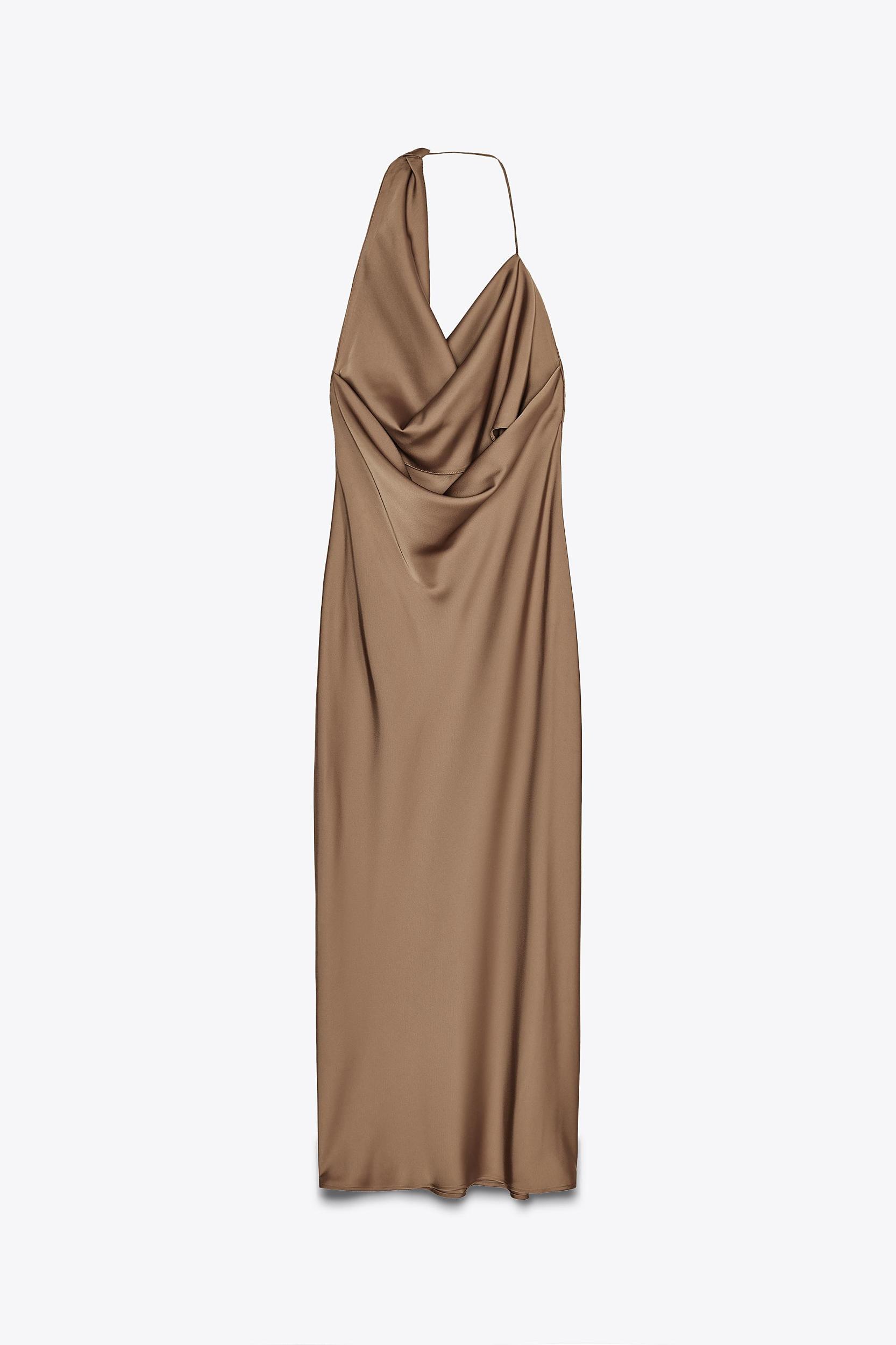 ASYMMETRIC SATIN MIDI DRESS Product Image