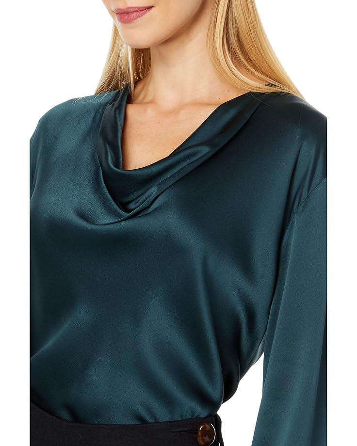 Long Sleeve Blouse with Neck Tie Product Image