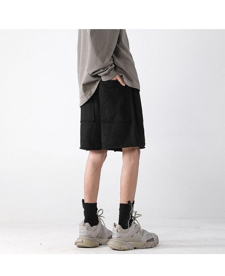 Drawstring Waist Plain Shorts Product Image