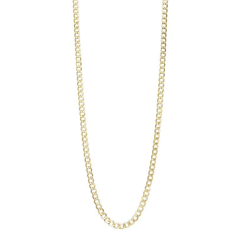 Jordan Blue Mens 10k Gold 4.4 mm Curb Chain Necklace Product Image