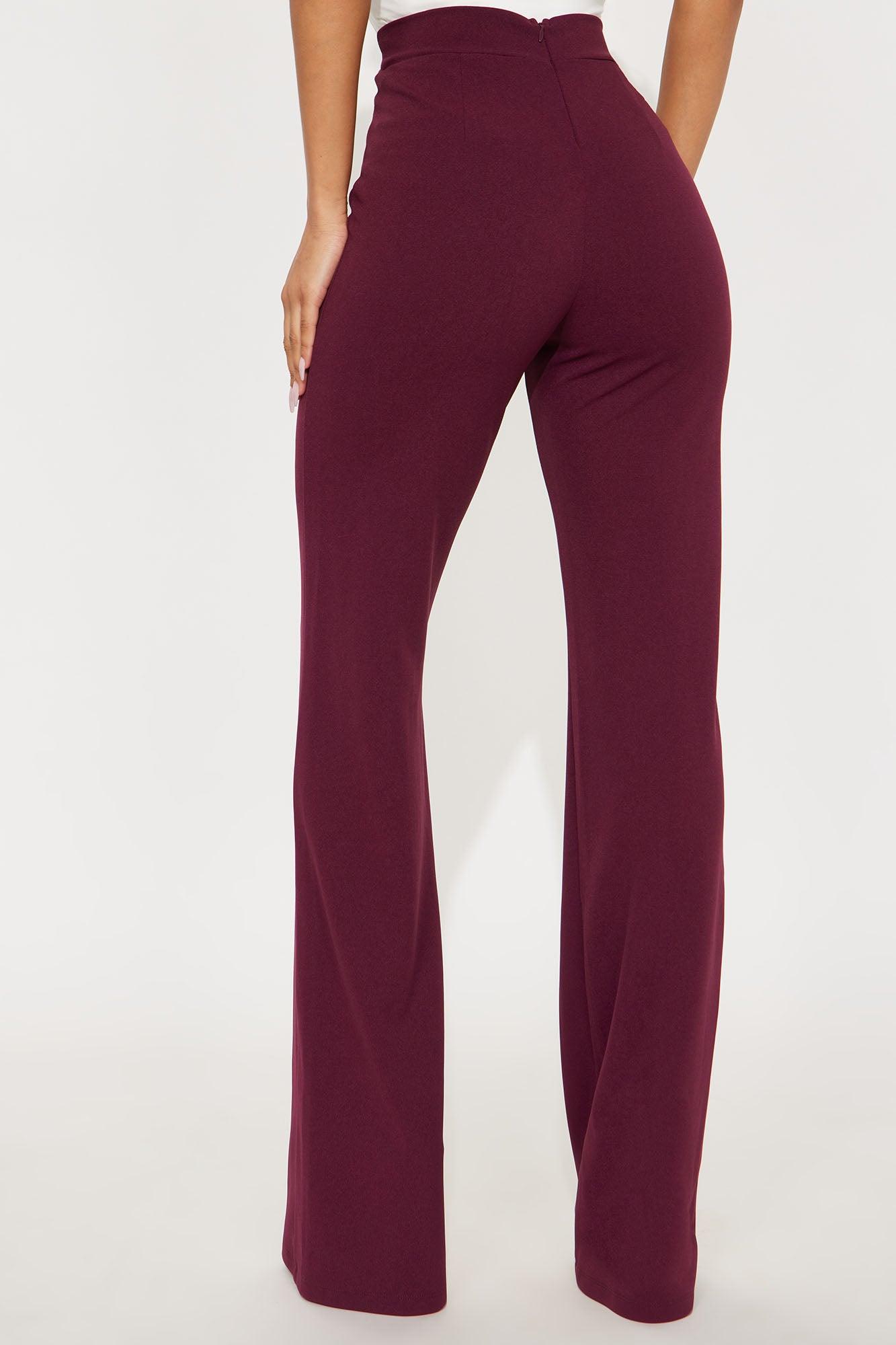 Tall Victoria High Waisted Dress Pants - Burgundy Female Product Image
