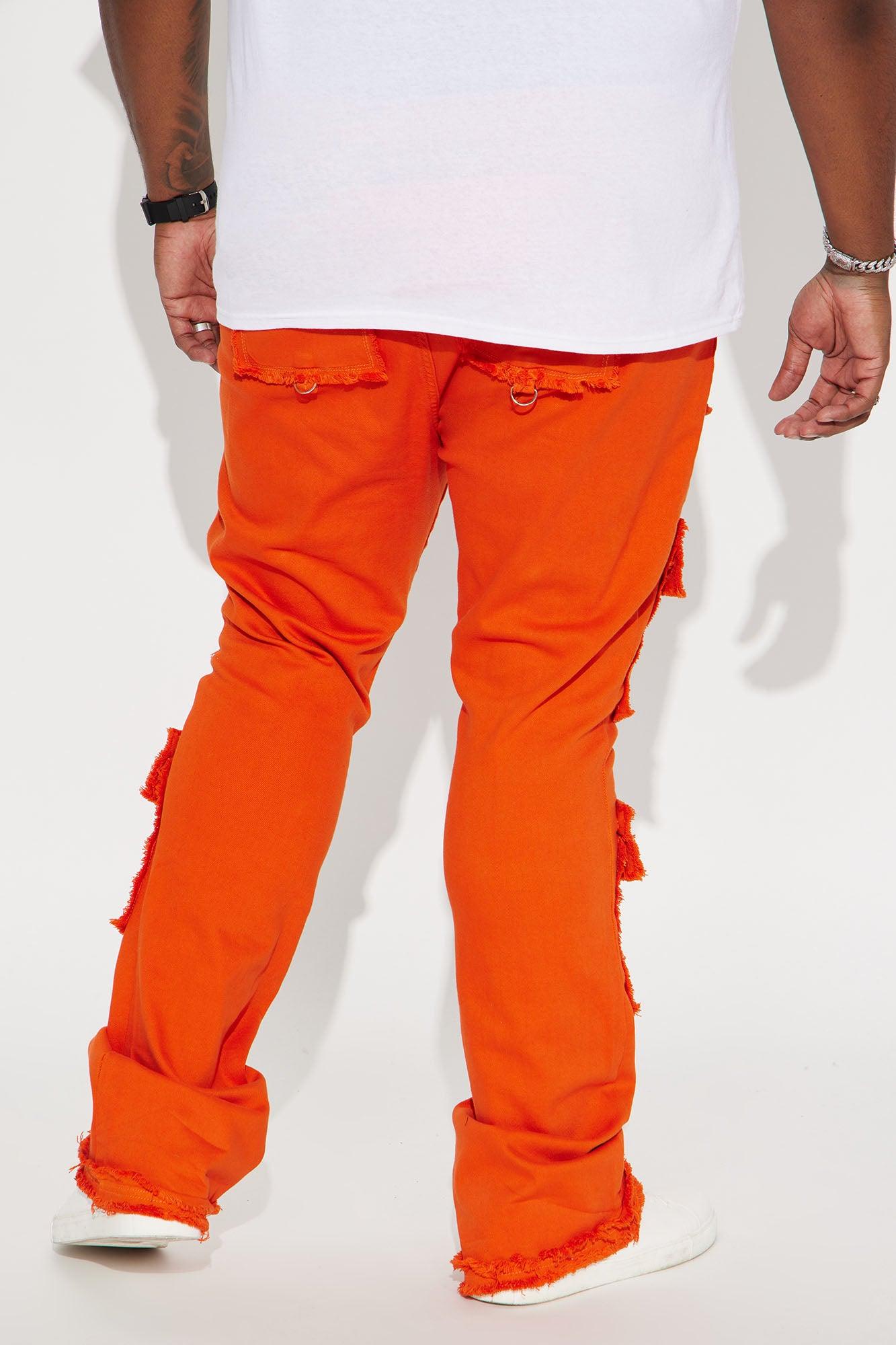 Fit Check Stacked Skinny Flared Pants - Orange Product Image
