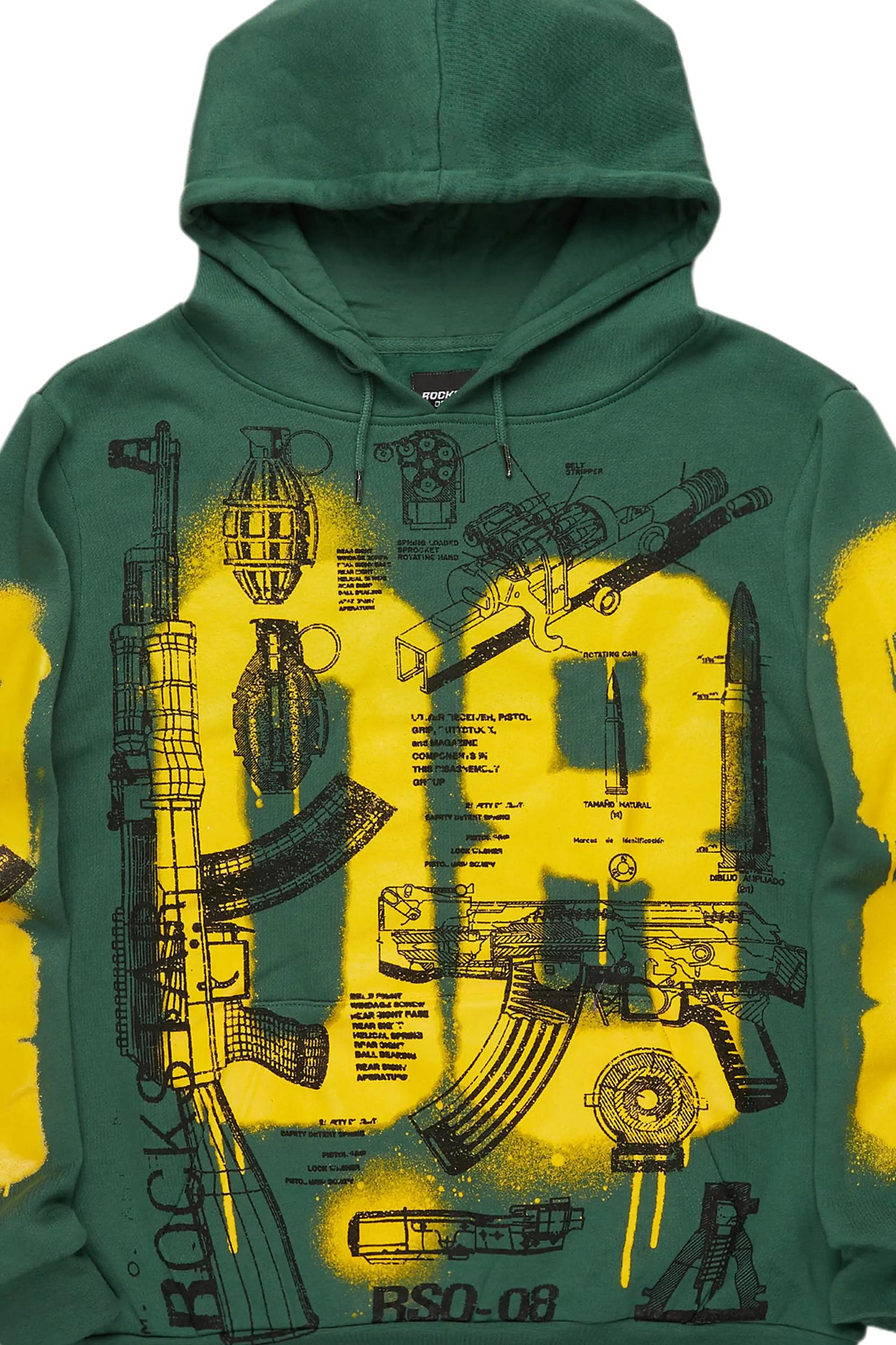 Nesta Green Graphic Hoodie Male Product Image