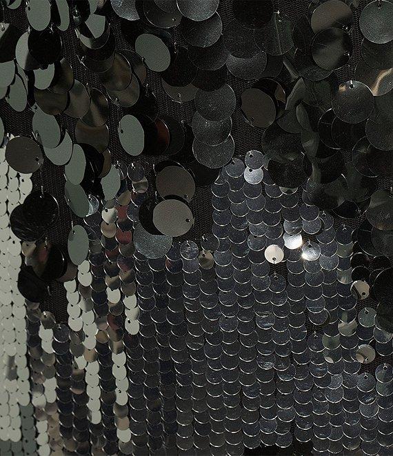 Le' AL.X Mixed Sequin Square Neck Sleeveless Spaghetti Strap Column Maxi Dress Product Image