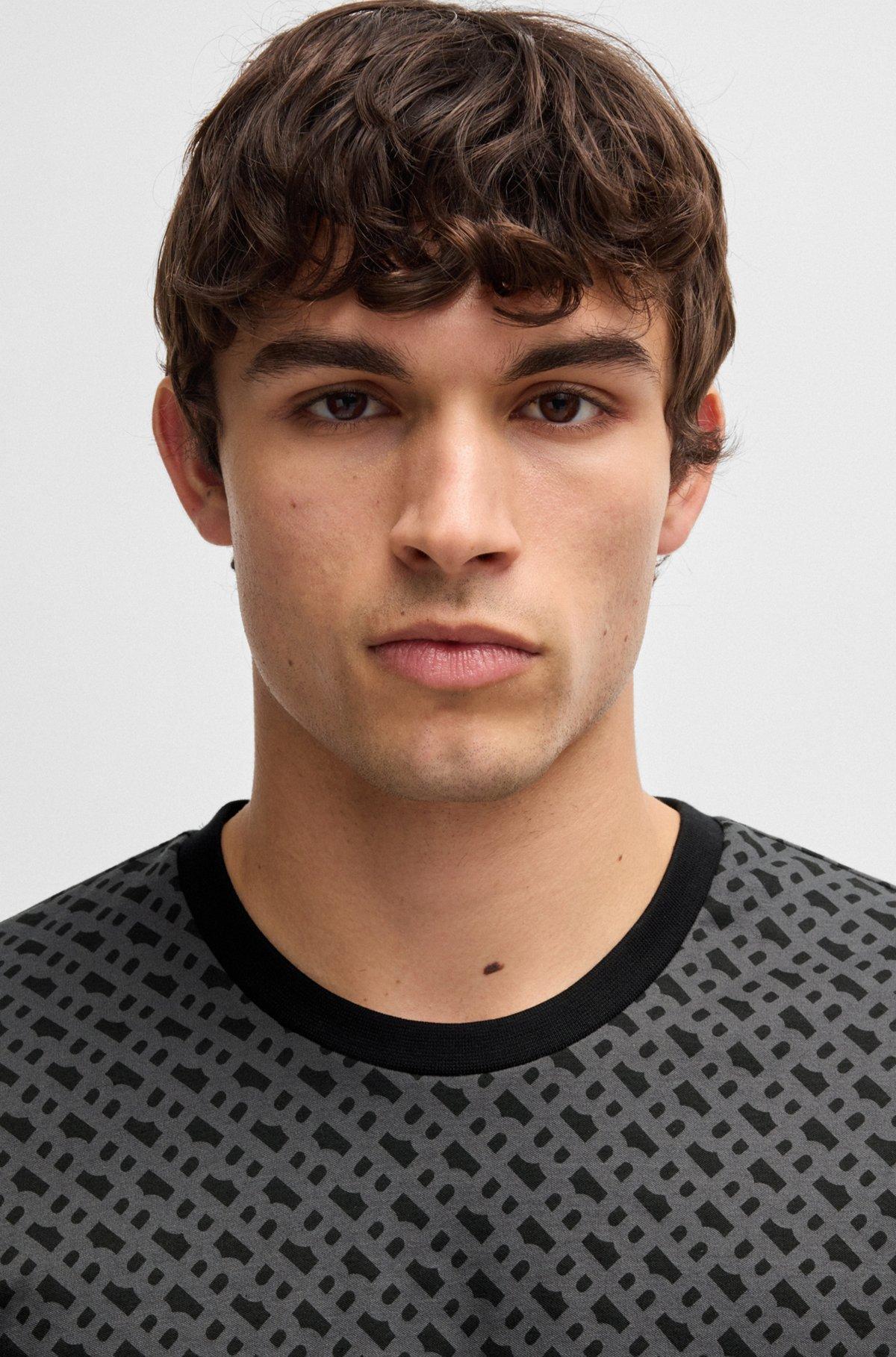 Interlock-cotton pajama T-shirt with Double B monogram print Product Image