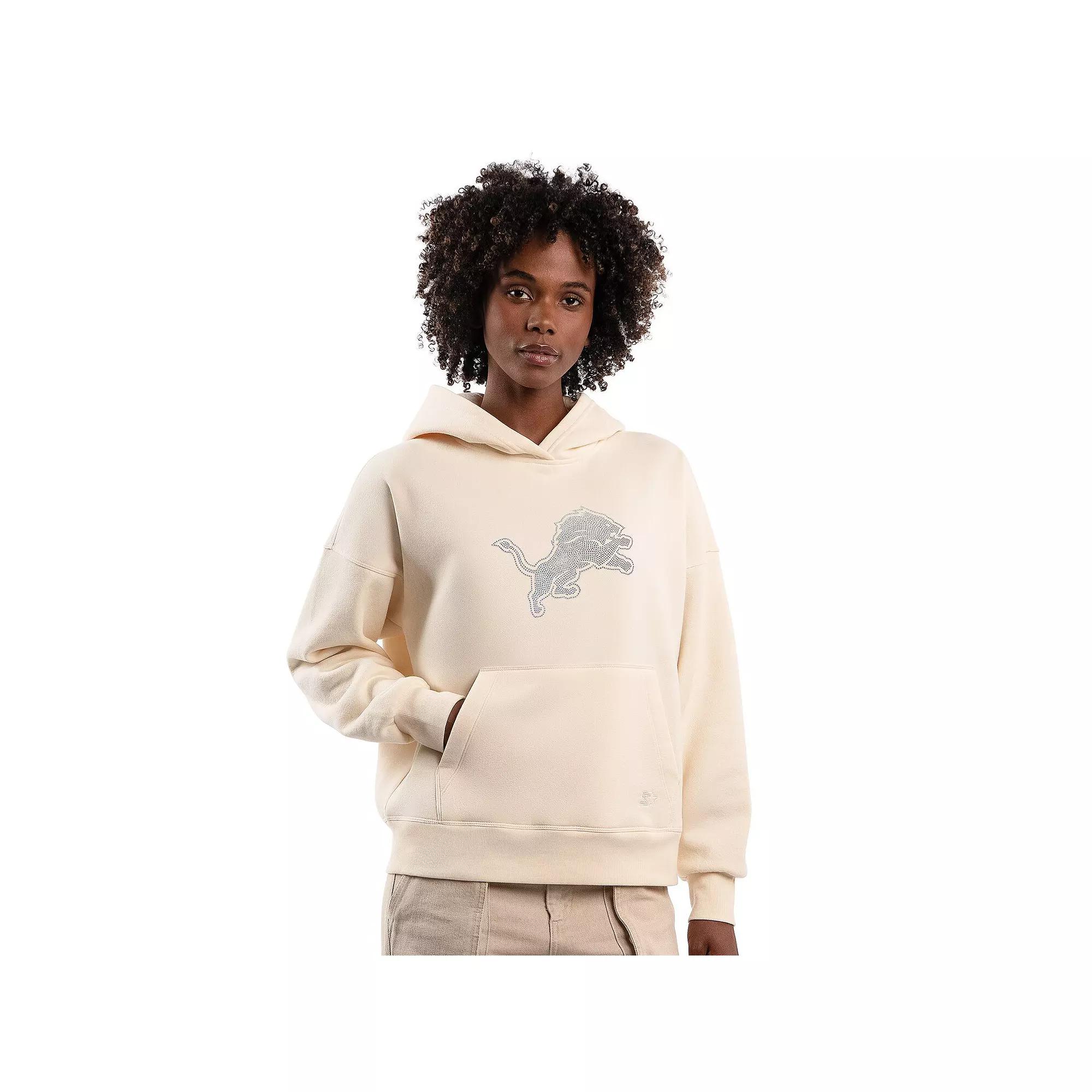 Women's Starter Cream New York Yankees Fleece Rhinestone Hoodie,  Product Image