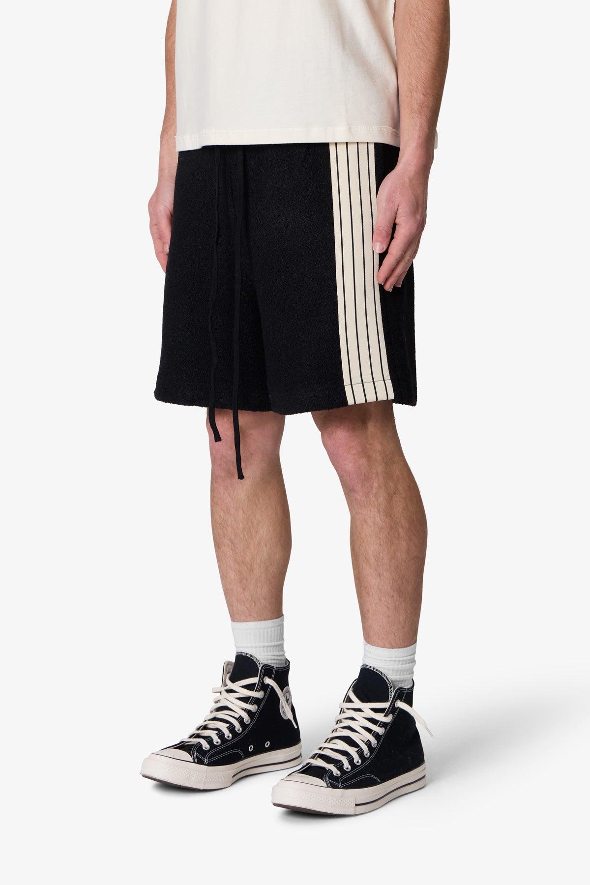 Tricot Striped Sweatshorts - Black Product Image