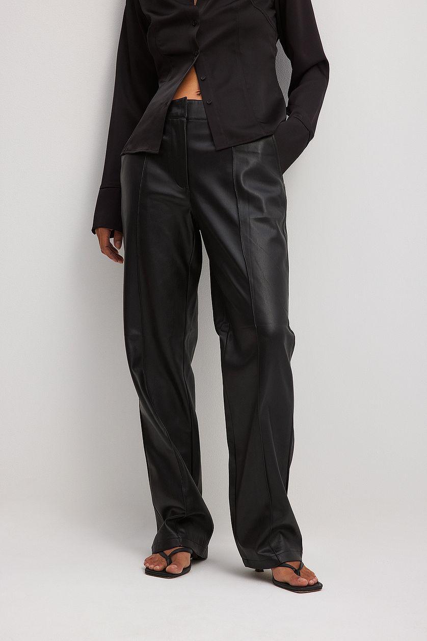 PU Mid Rise Pants Product Image