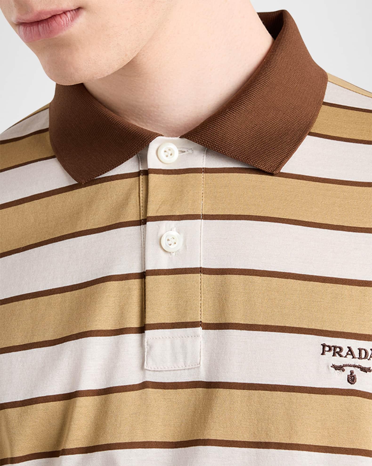 Men's Striped Jersey Polo Shirt Product Image