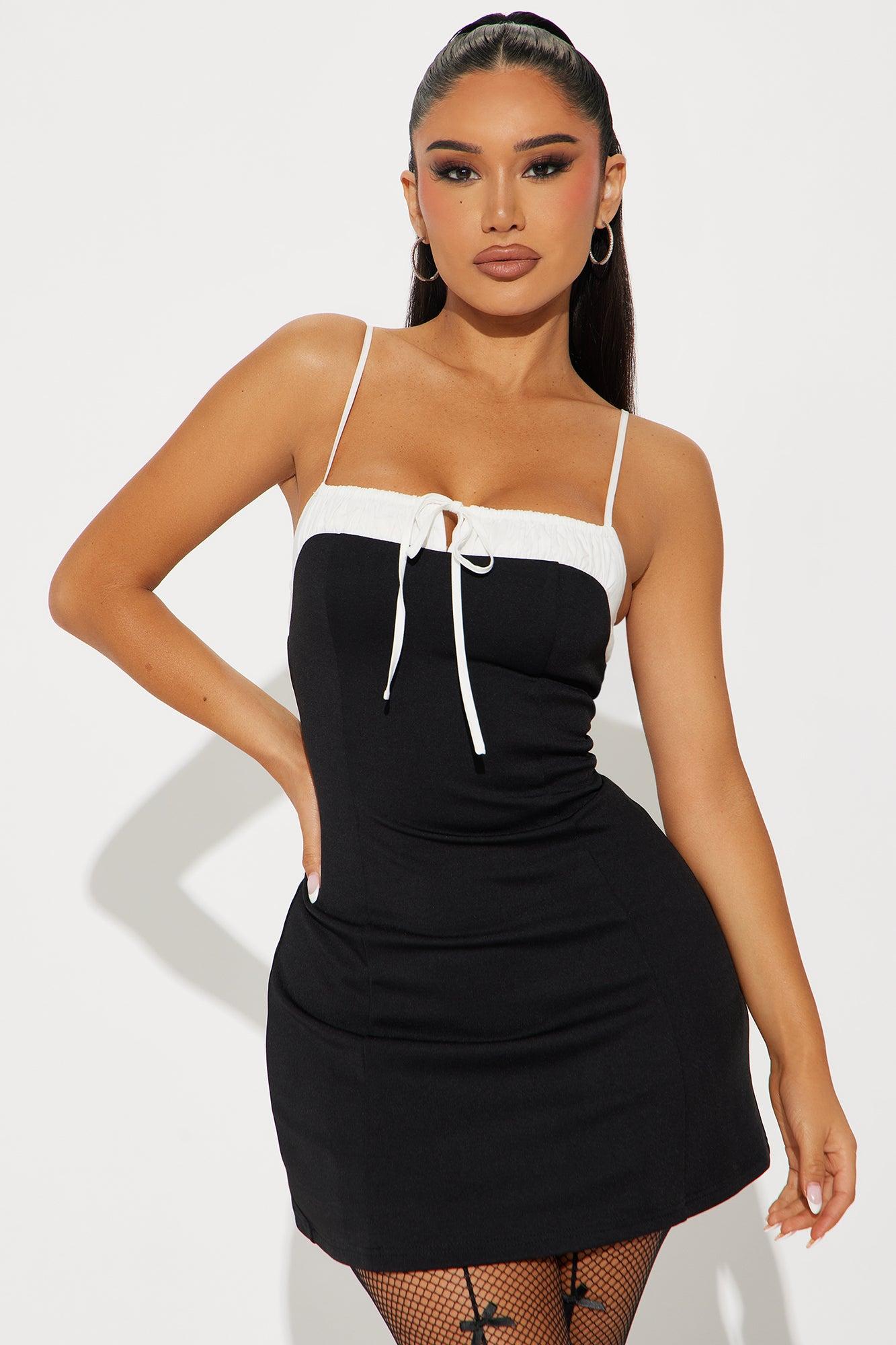 Carrington Contrast Mini Dress - Black/combo Product Image