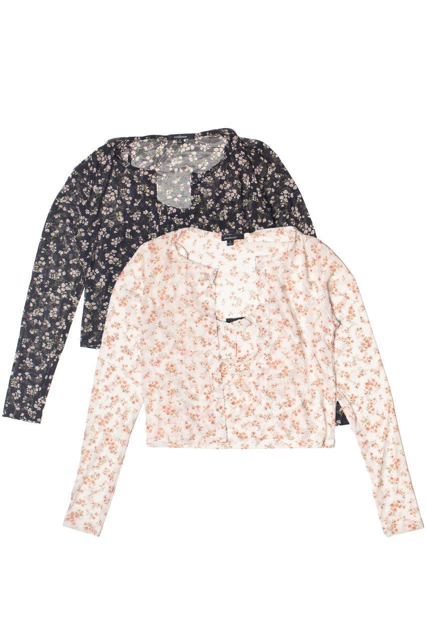 2 Piece Floral Mesh Top Set Product Image