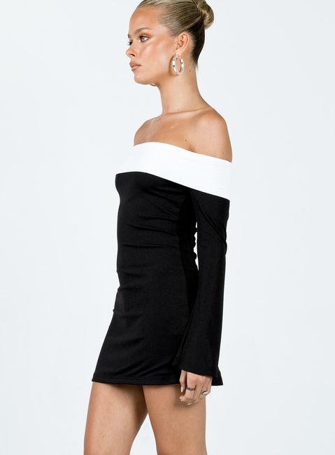 Anya Mini Dress Black / White Product Image