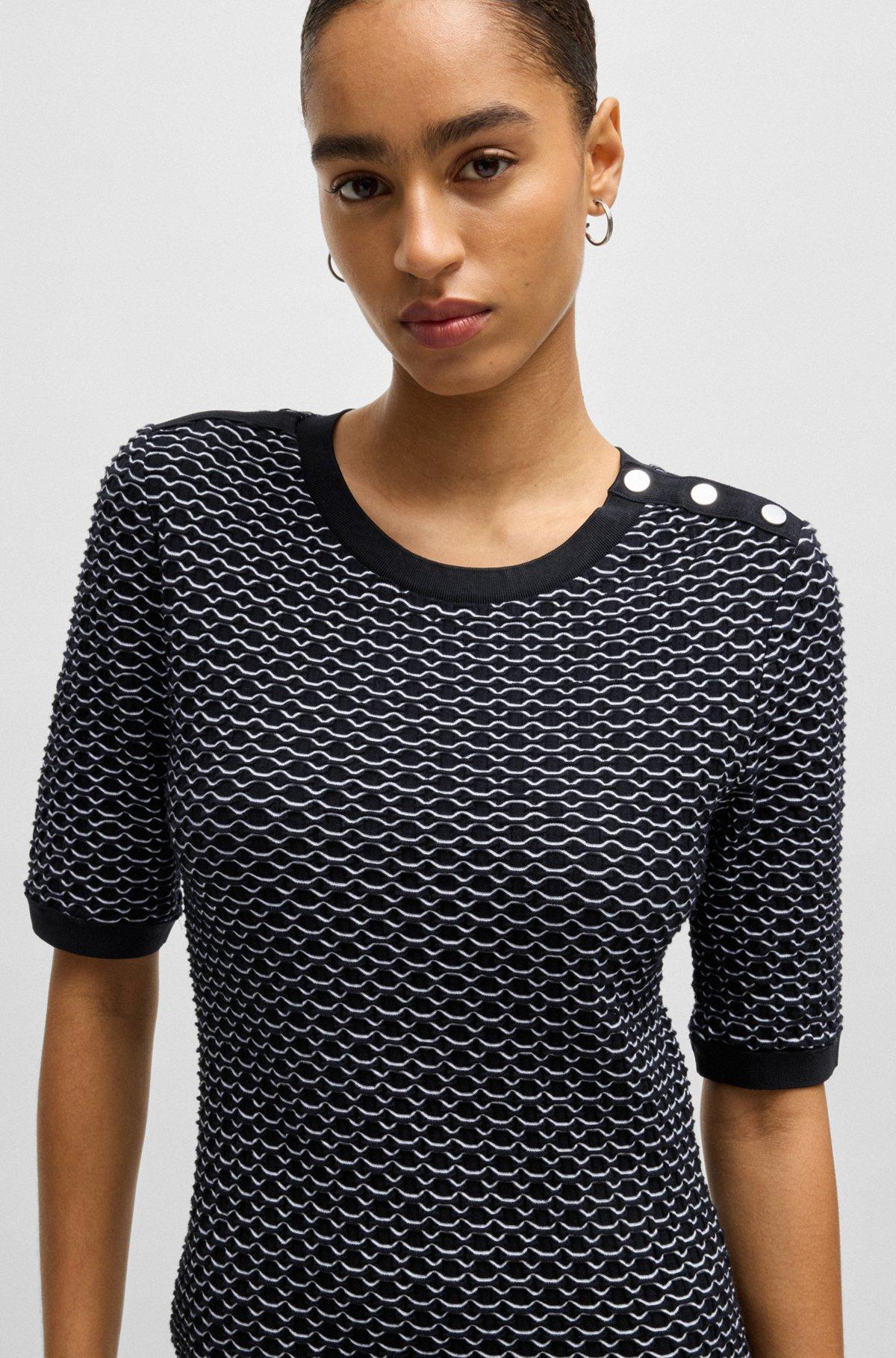 Structured-stripe dress in stretch-cotton jersey Product Image