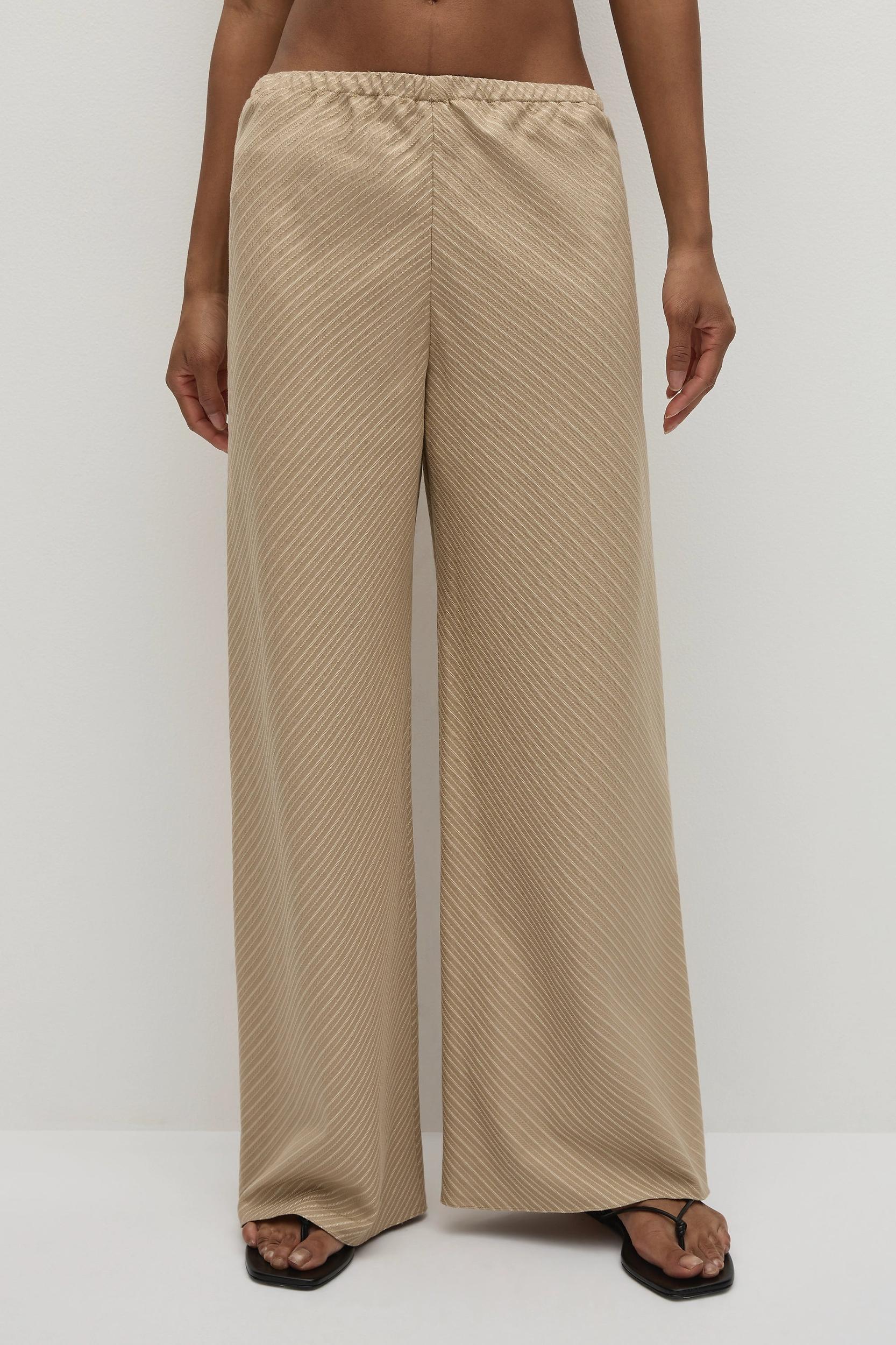 Selan Top Pinstripe Fawn White - Final Sale Product Image