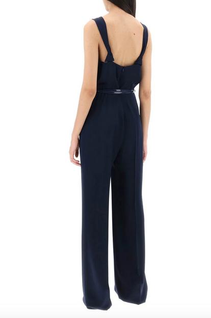 Max Mara Pino Satin Navy Jumpsuit Product Image