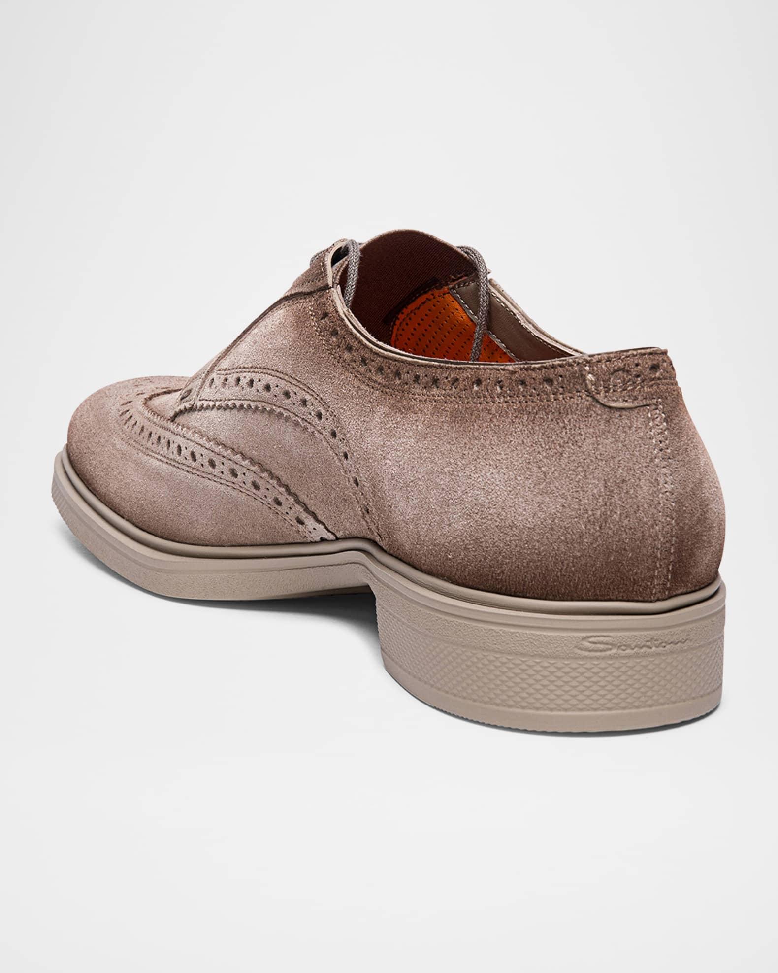 Men's Easy Suede Brogue Wingtip Derby Shoes Product Image