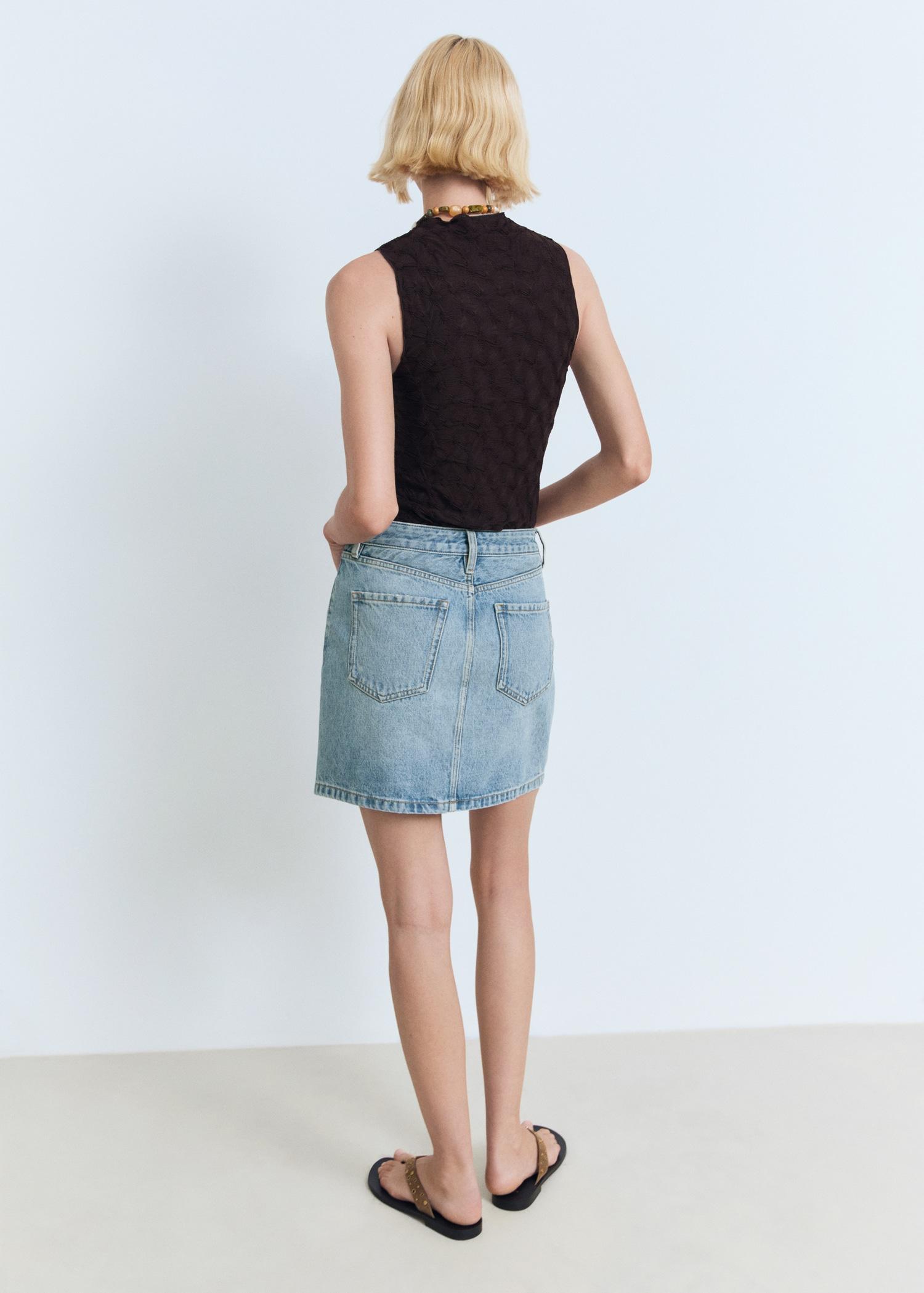 Denim short skirt - Women | MANGO USA Product Image