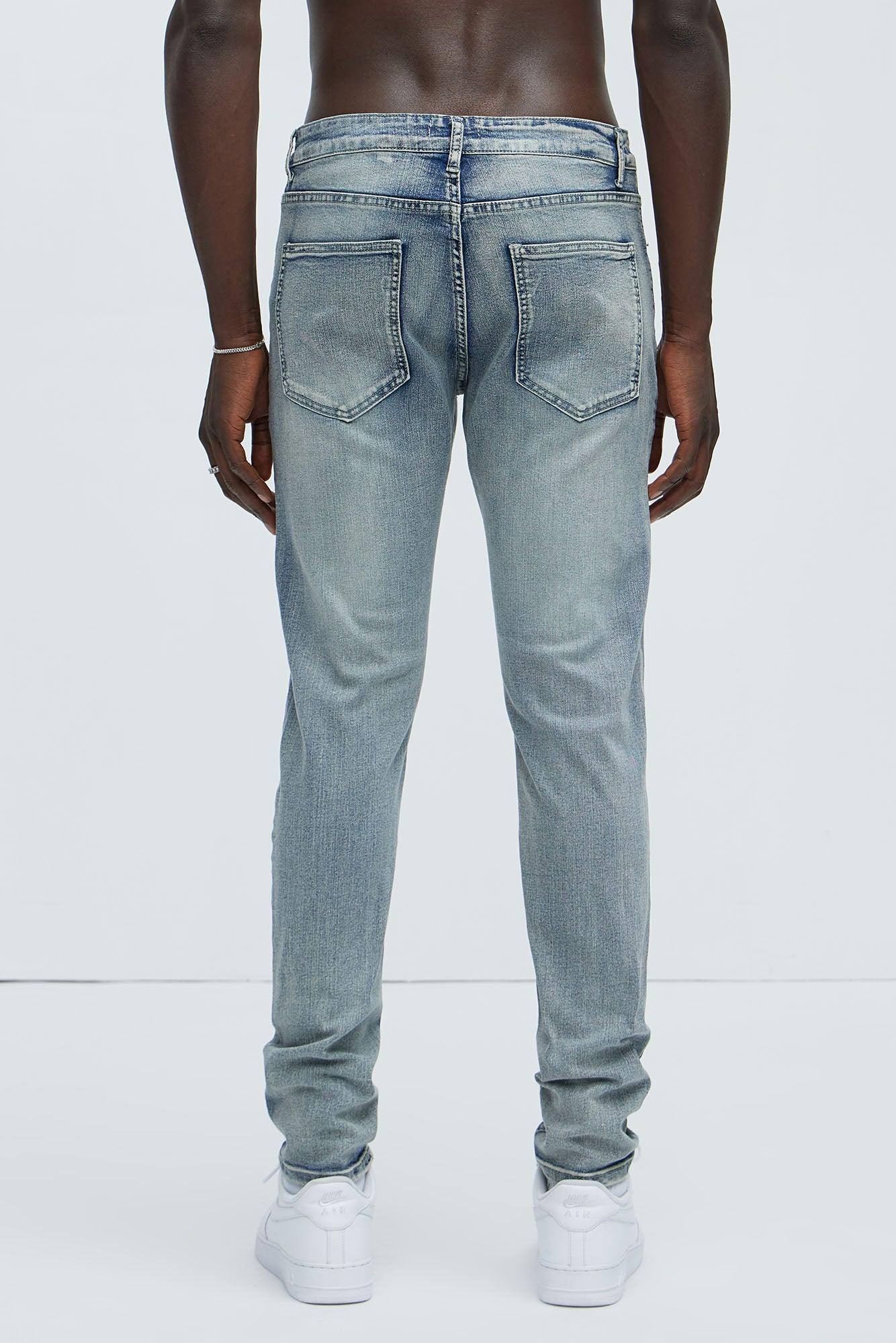 Always Rising Ripped Stacked Skinny Jeans - Medium Blue Wash Product Image