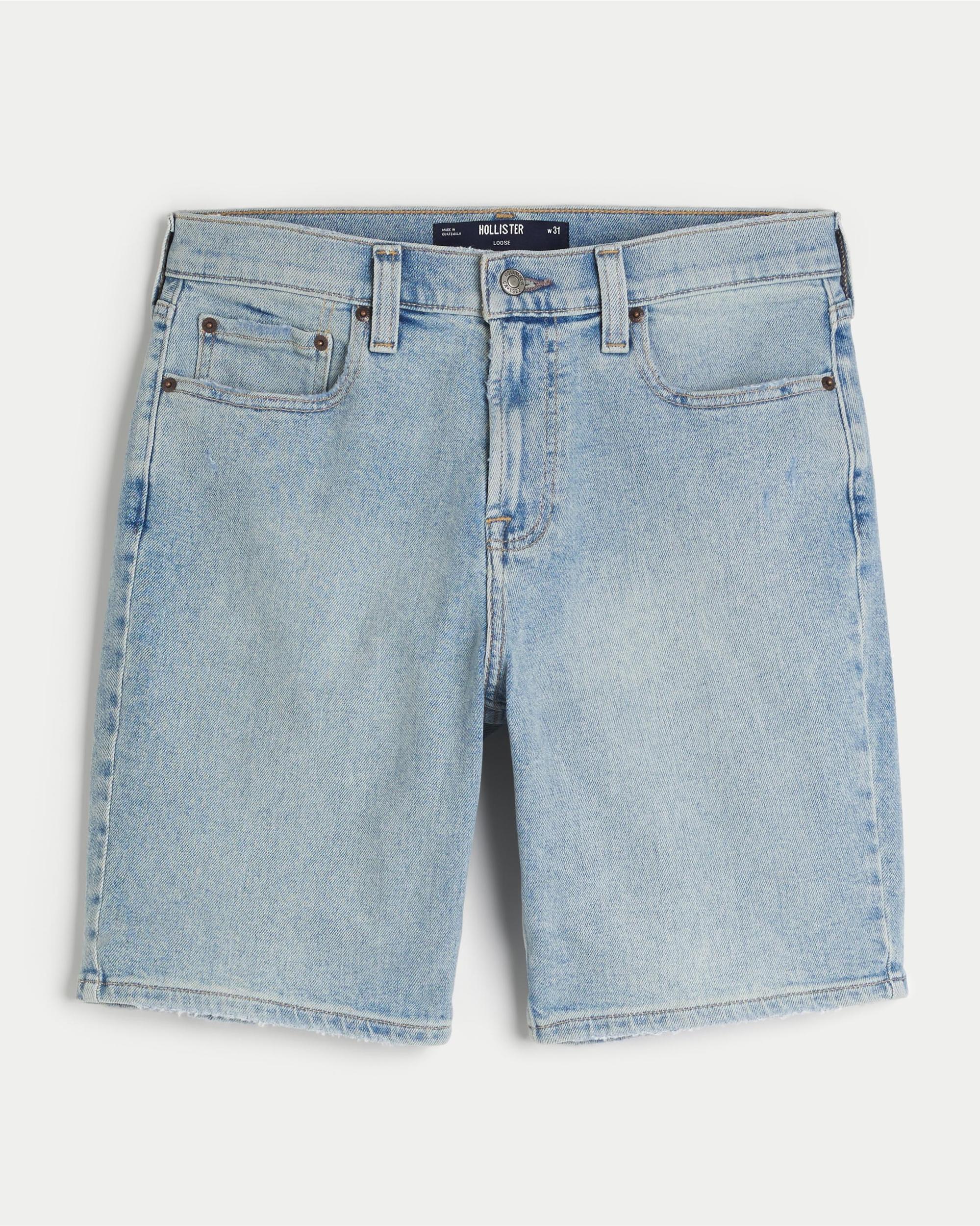 Light Wash Loose Denim Shorts 9" Product Image