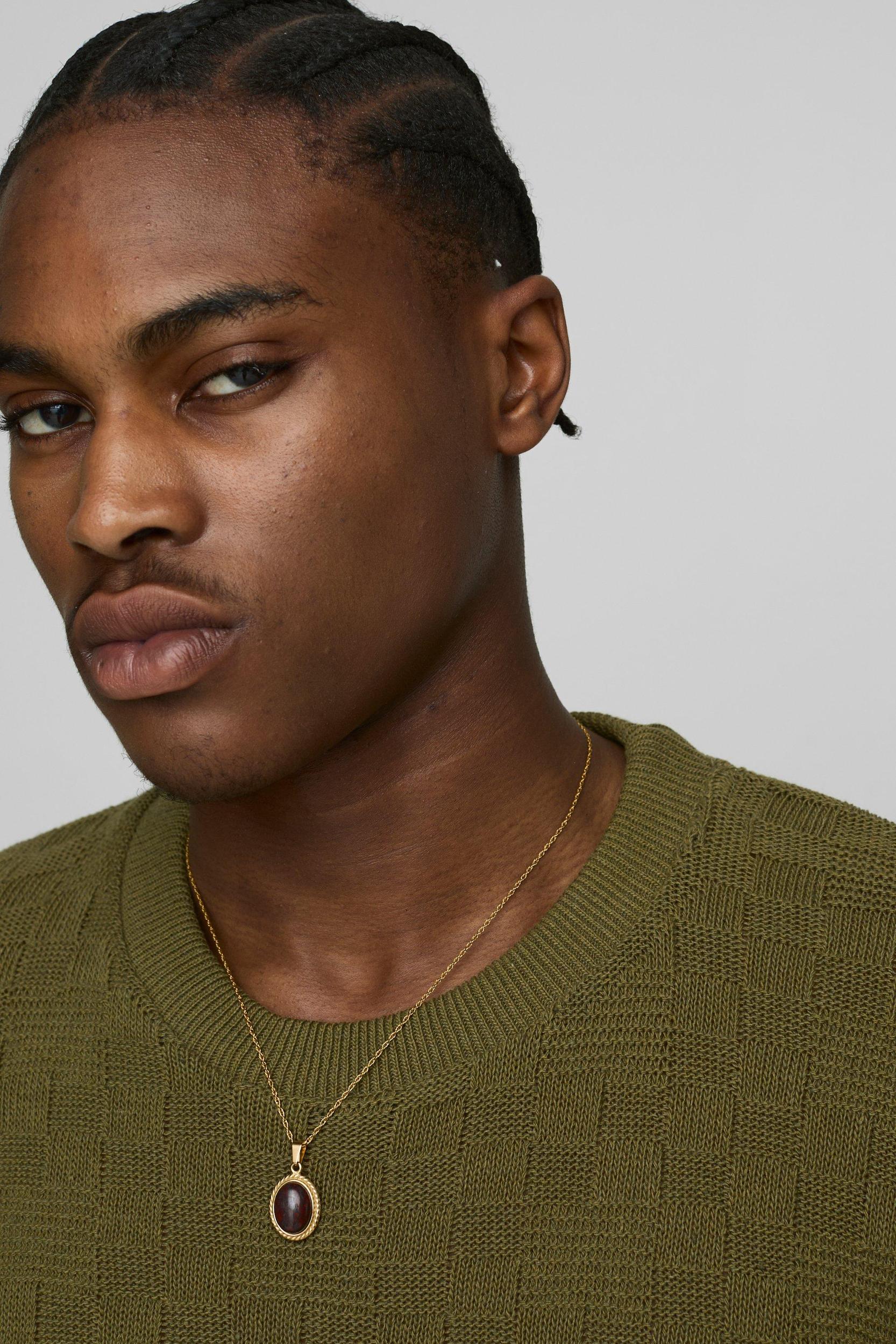 Oversized Geometric Stitch Knitted Tank | boohooMAN USA Product Image