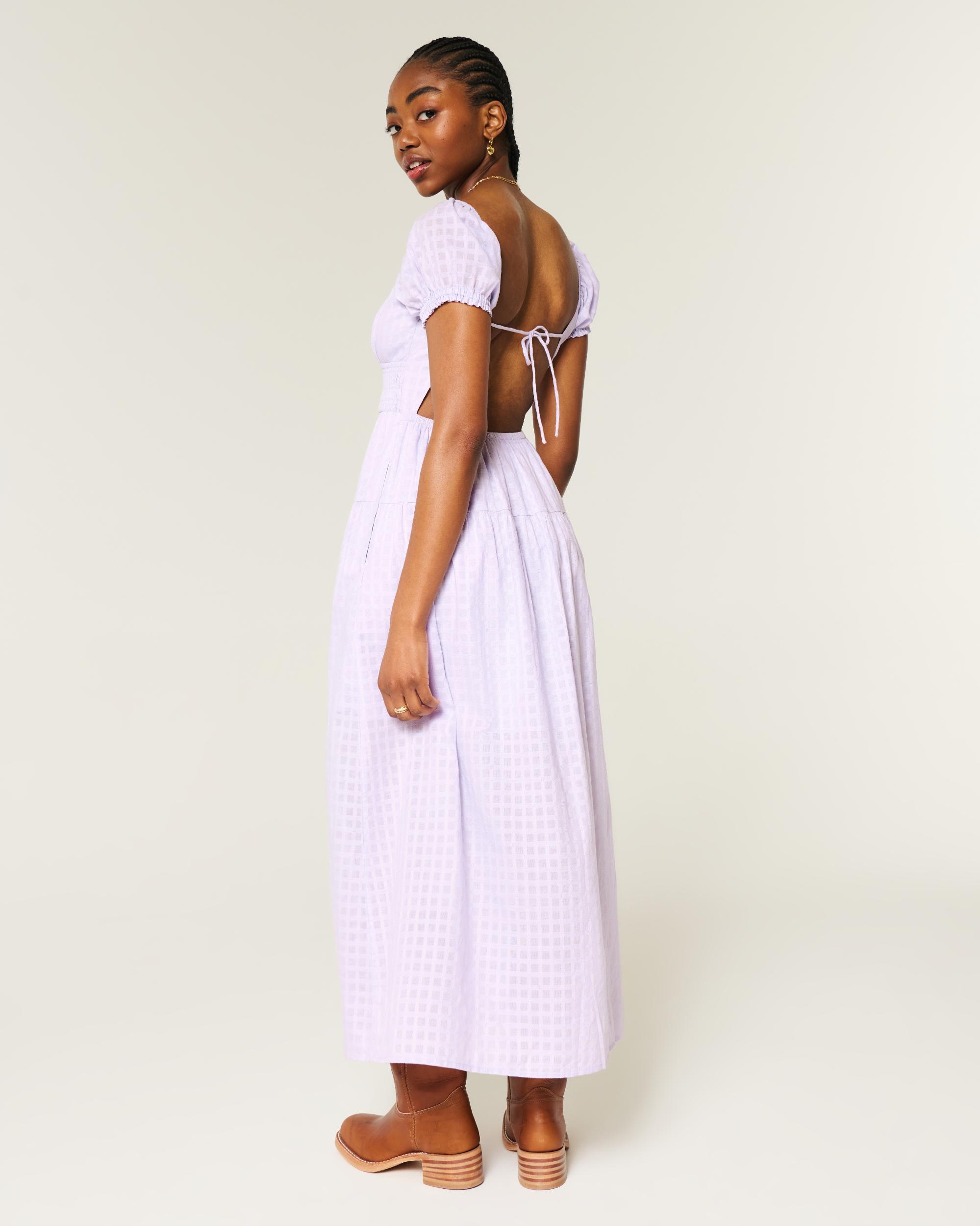 Short-Sleeve Open-Back Maxi Dress Product Image