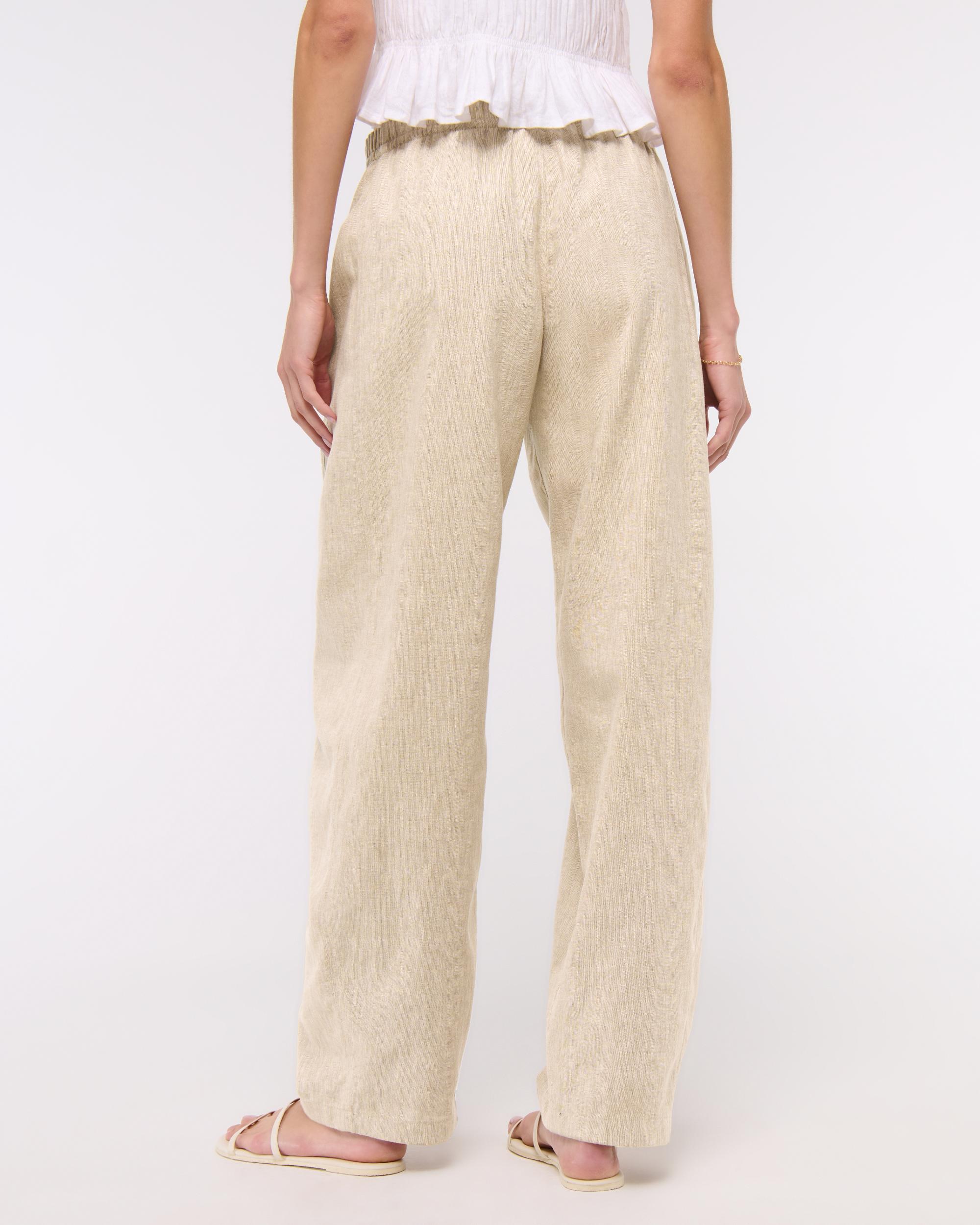 Linen-Blend Barrel Pull-On Pant Product Image