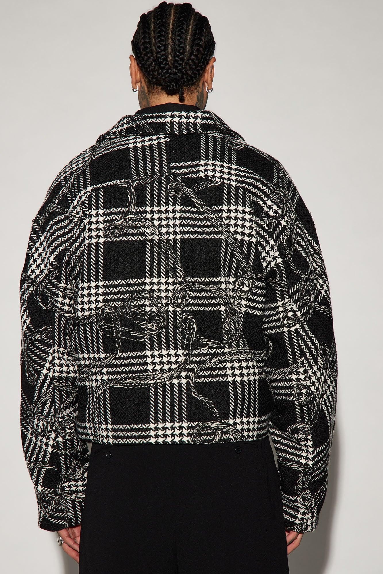 YSME Cropped Work Jacket - Black/combo Product Image