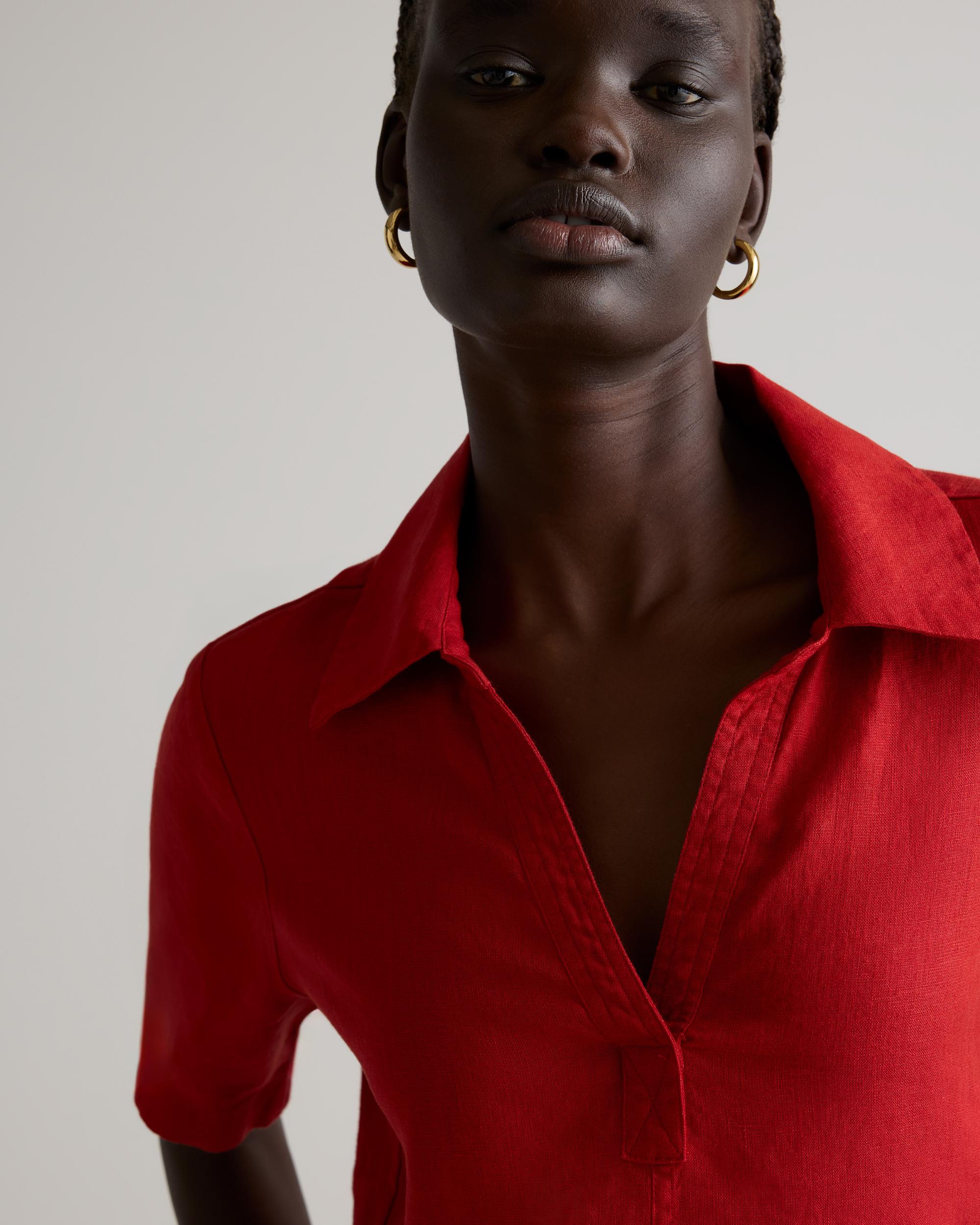 Quince | Women's 100% European Linen Popover Mini Dress Product Image