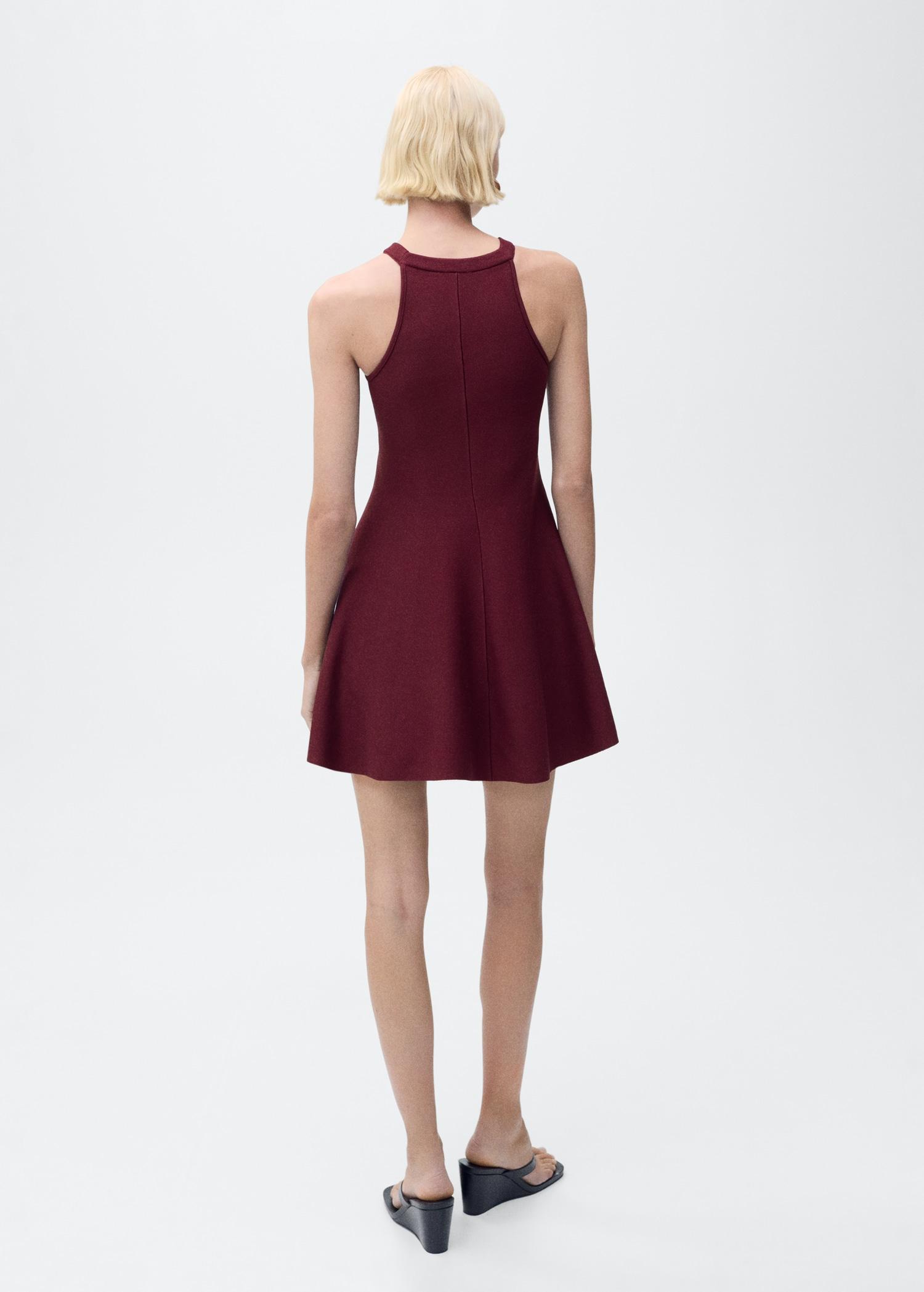 Short peplum knitted dress - Women | MANGO USA Product Image