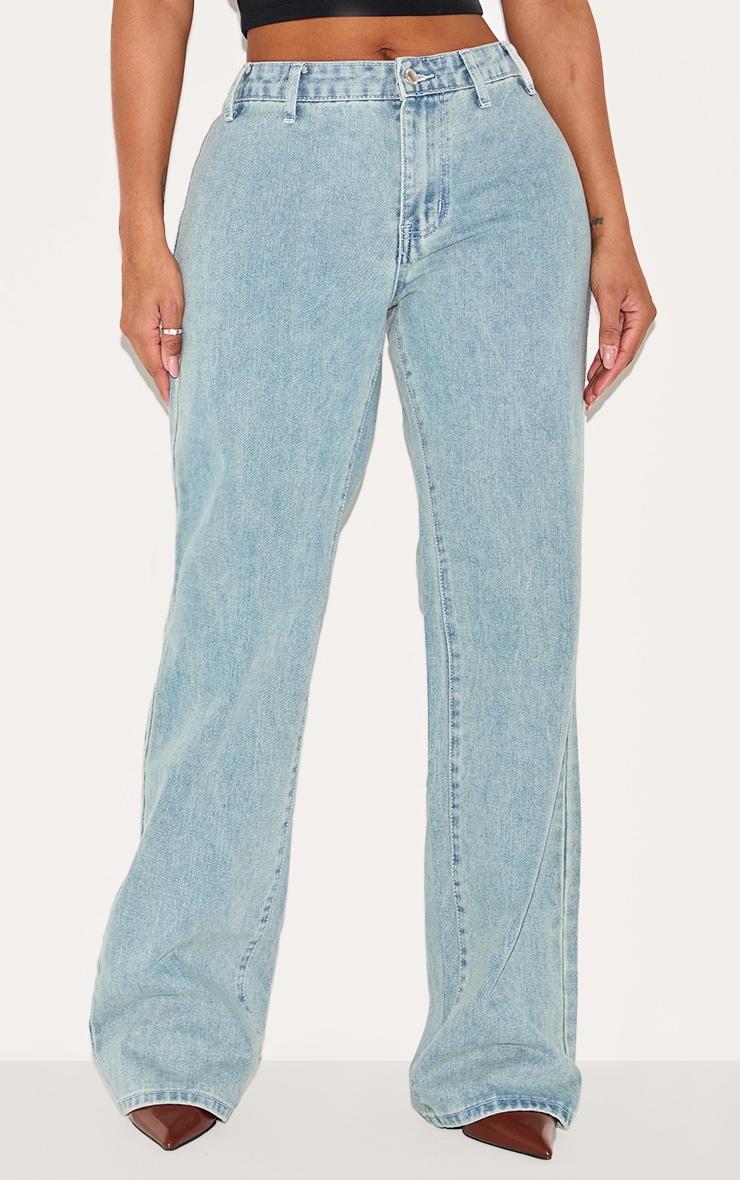 Shape Light Blue Wash Denim Wide Leg Jeans Product Image
