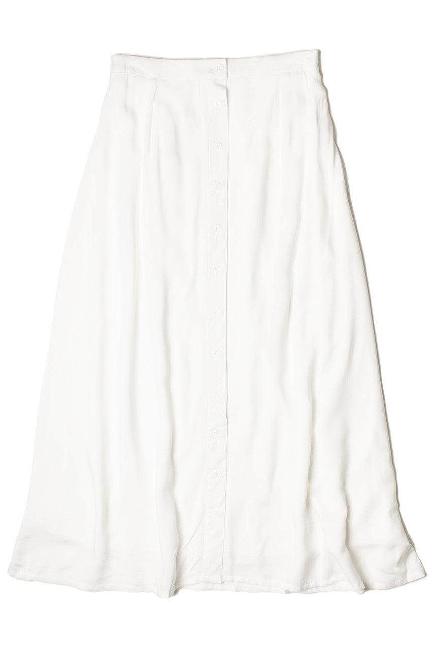 White Button Front Maxi Skirt Product Image