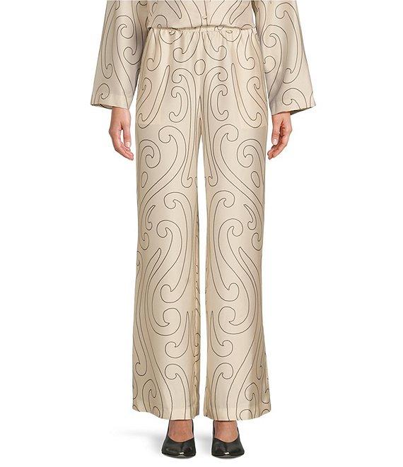Antonio Melani x Elizabeth Damrich Dali Printed Satin Twill Flat Front Pant Product Image