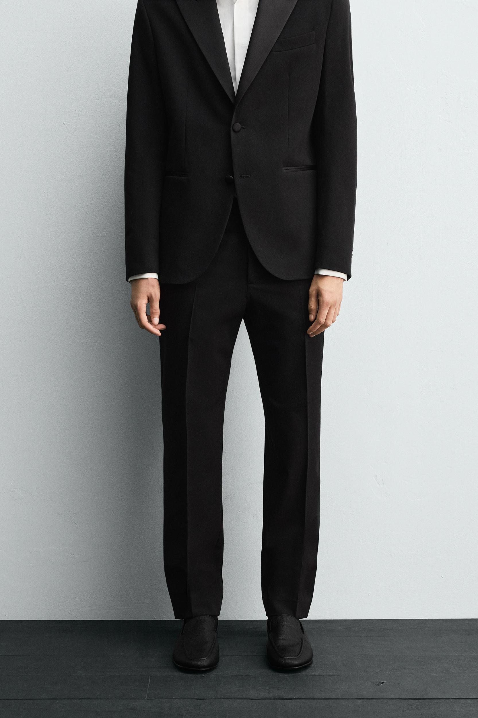 WOOL BLEND TUXEDO SUIT PANTS Product Image