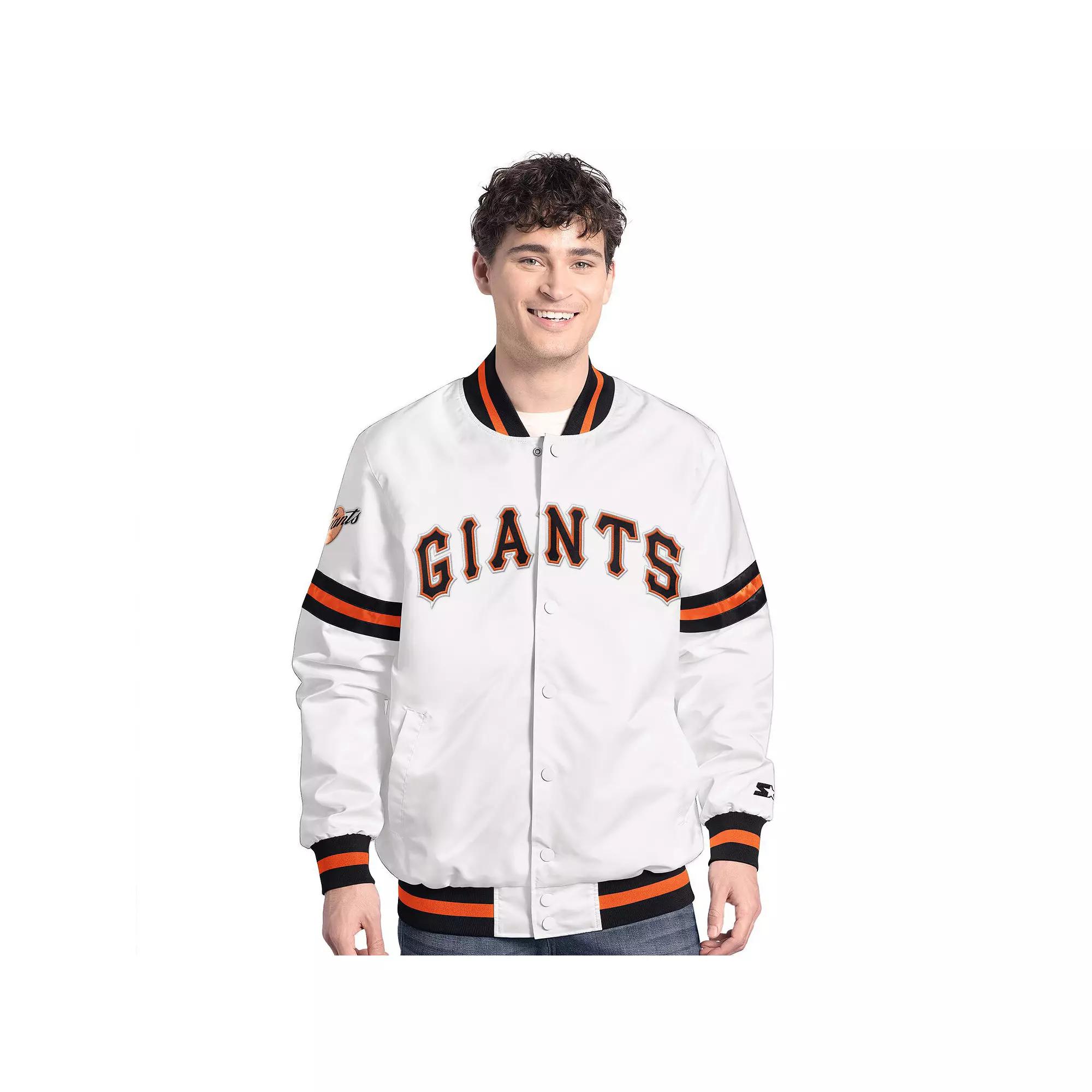 Men's Starter White San Francisco Giants Cooperstown Scout Full-Snap Varsity Jacket,  Product Image