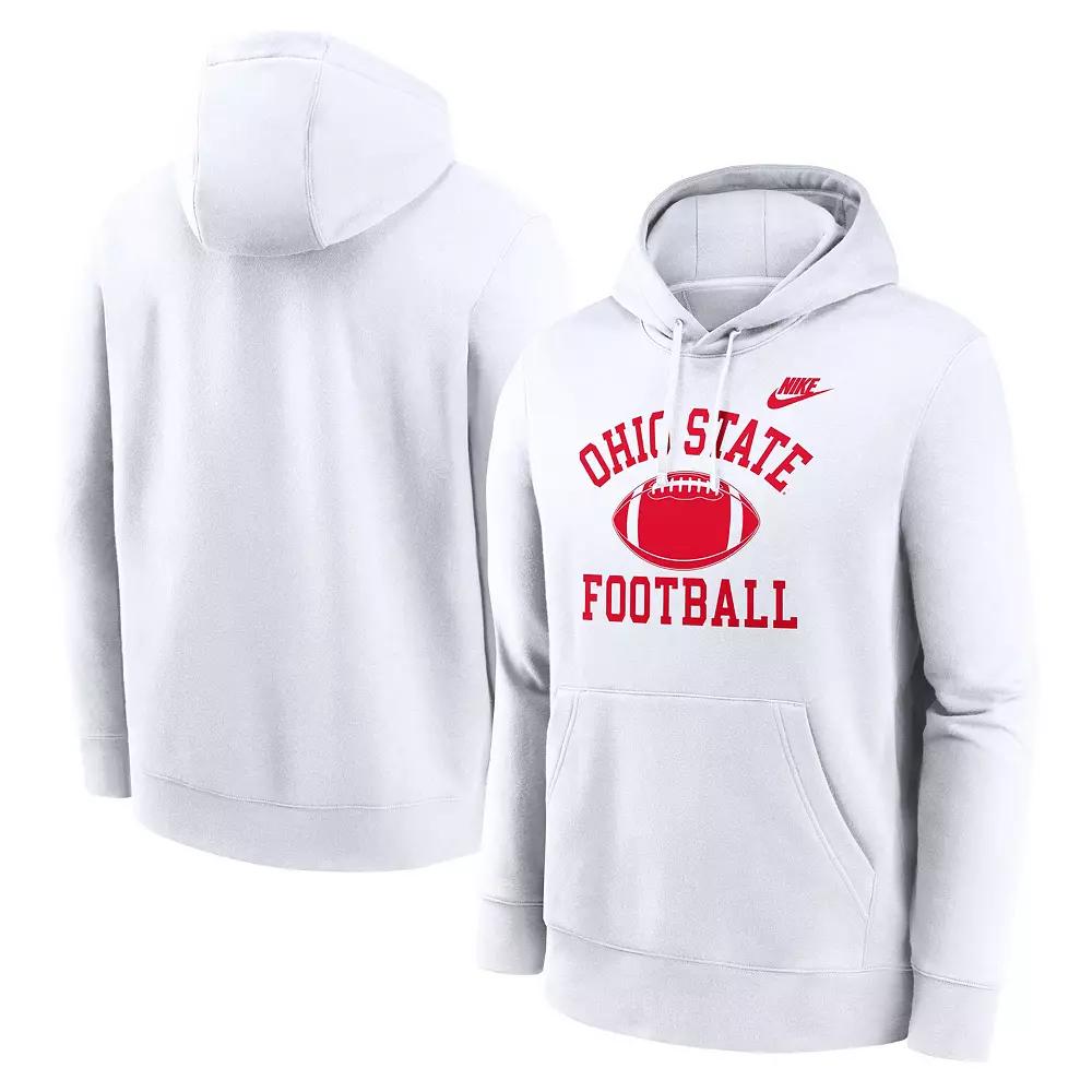 Men's Nike White Ohio State Buckeyes Legacy Football Icon Club Fleece Pullover Hoodie,  Product Image