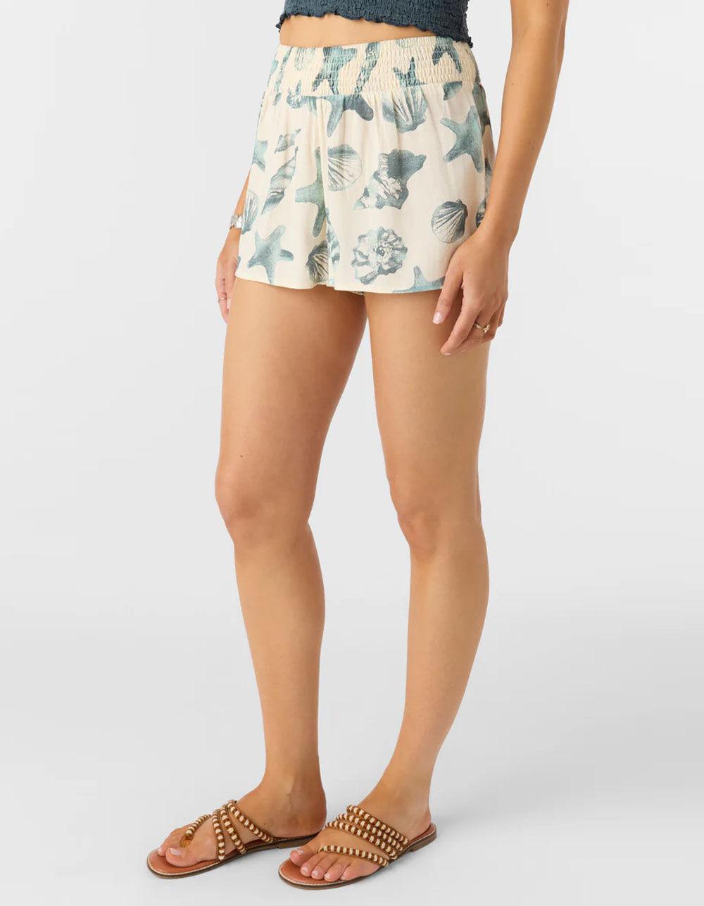 O'NEILL Jonie Seashells Womens Beach Shorts - WHITE COMBO Product Image