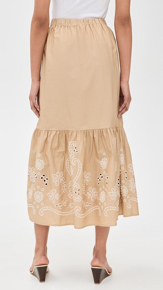 Moon River Eyelet Detail Midi Skirt | Shopbop Product Image
