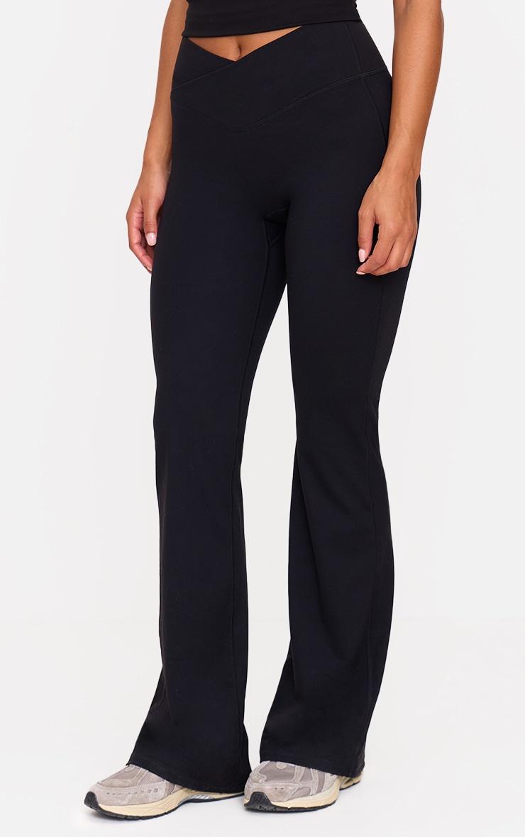 Black Sculpt Wrap Waist Yoga Pants Product Image