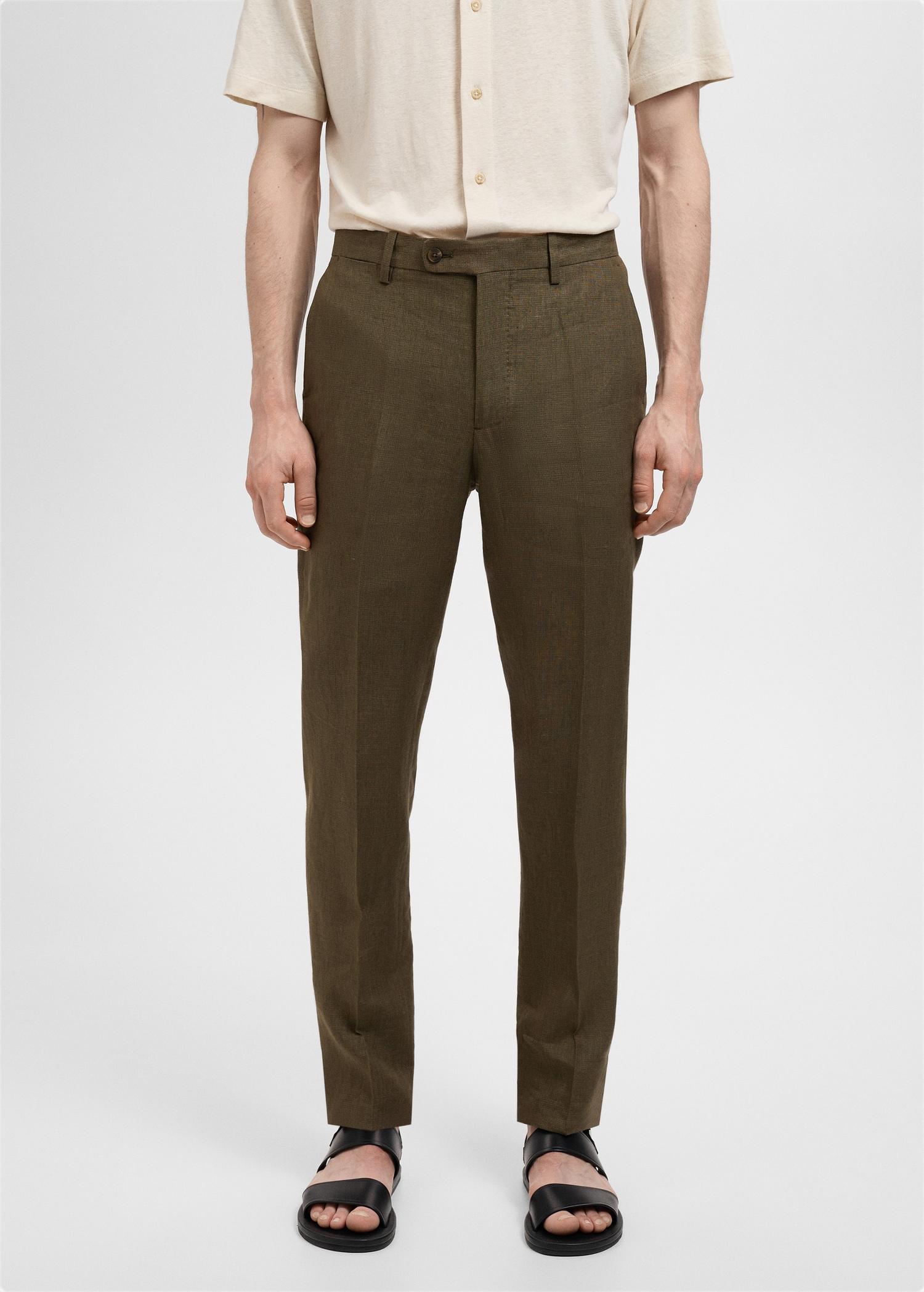 Amalfi 100% linen slim-fit suit pants - Men | MANGO USA Product Image