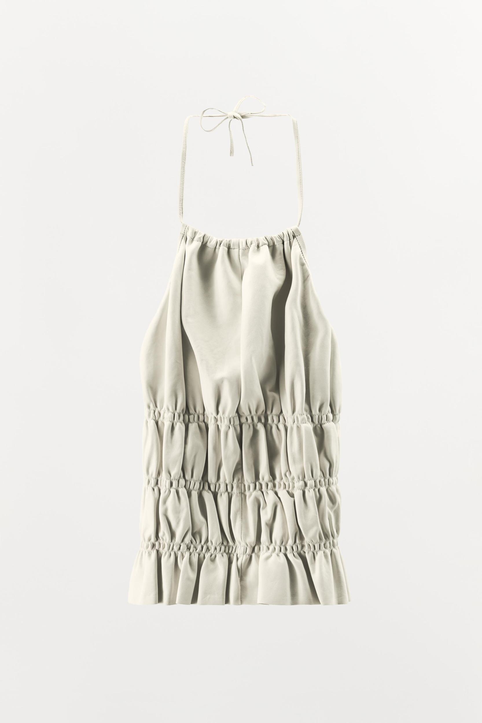 LIMITED EDITION 100% LEATHER HALTER TOP Product Image