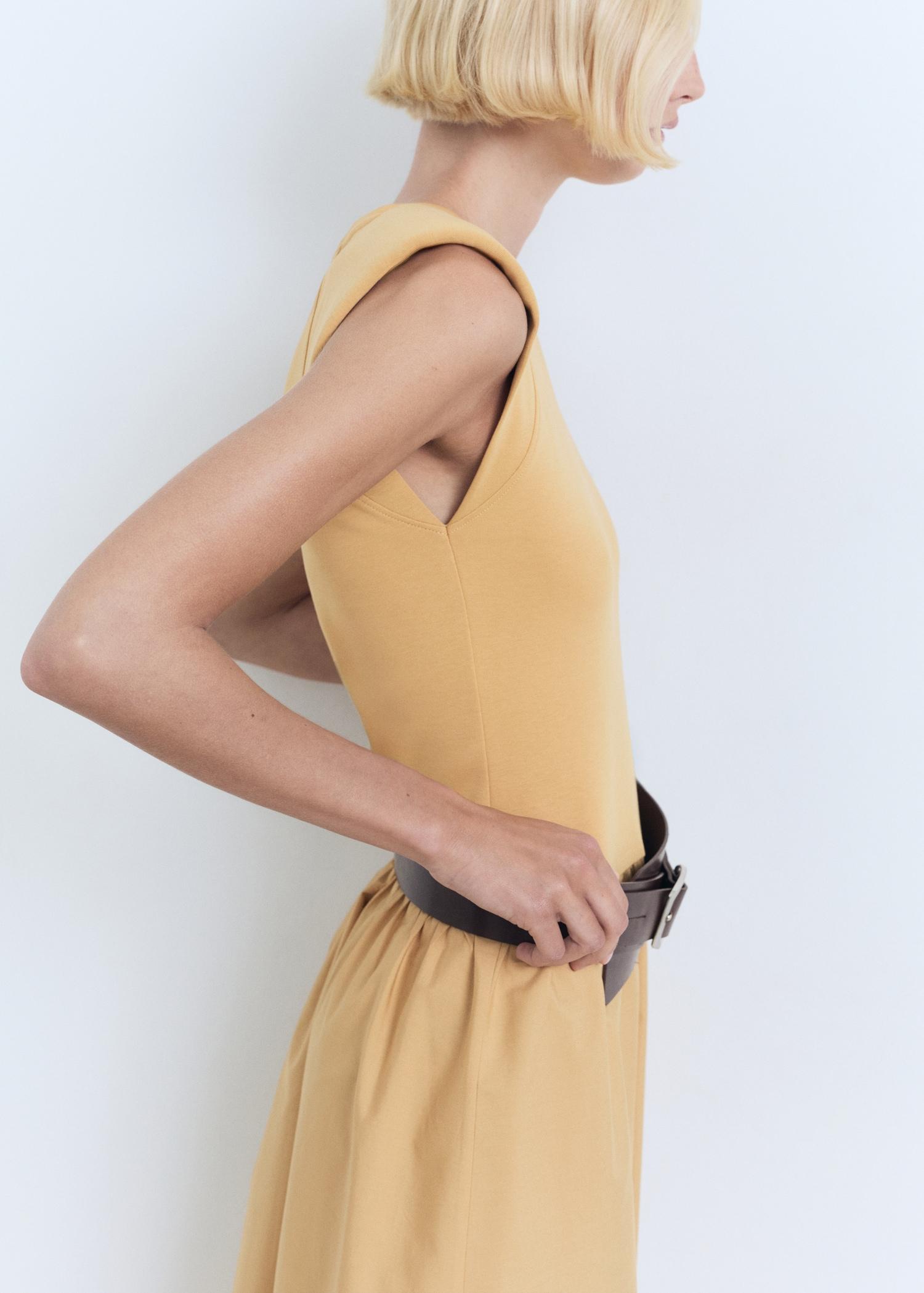 Combined fabric midi-dress - Women | MANGO USA Product Image