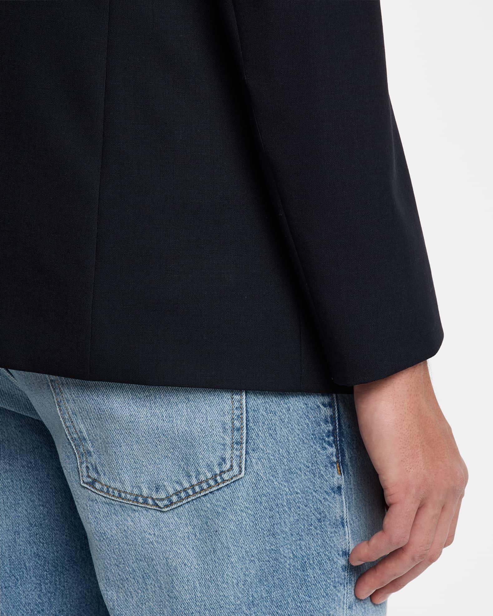 Men's Double-Breasted Wool Blazer Jacket Product Image