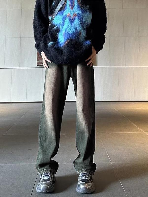 Men's Vintage Distressed Loose Jeans Product Image