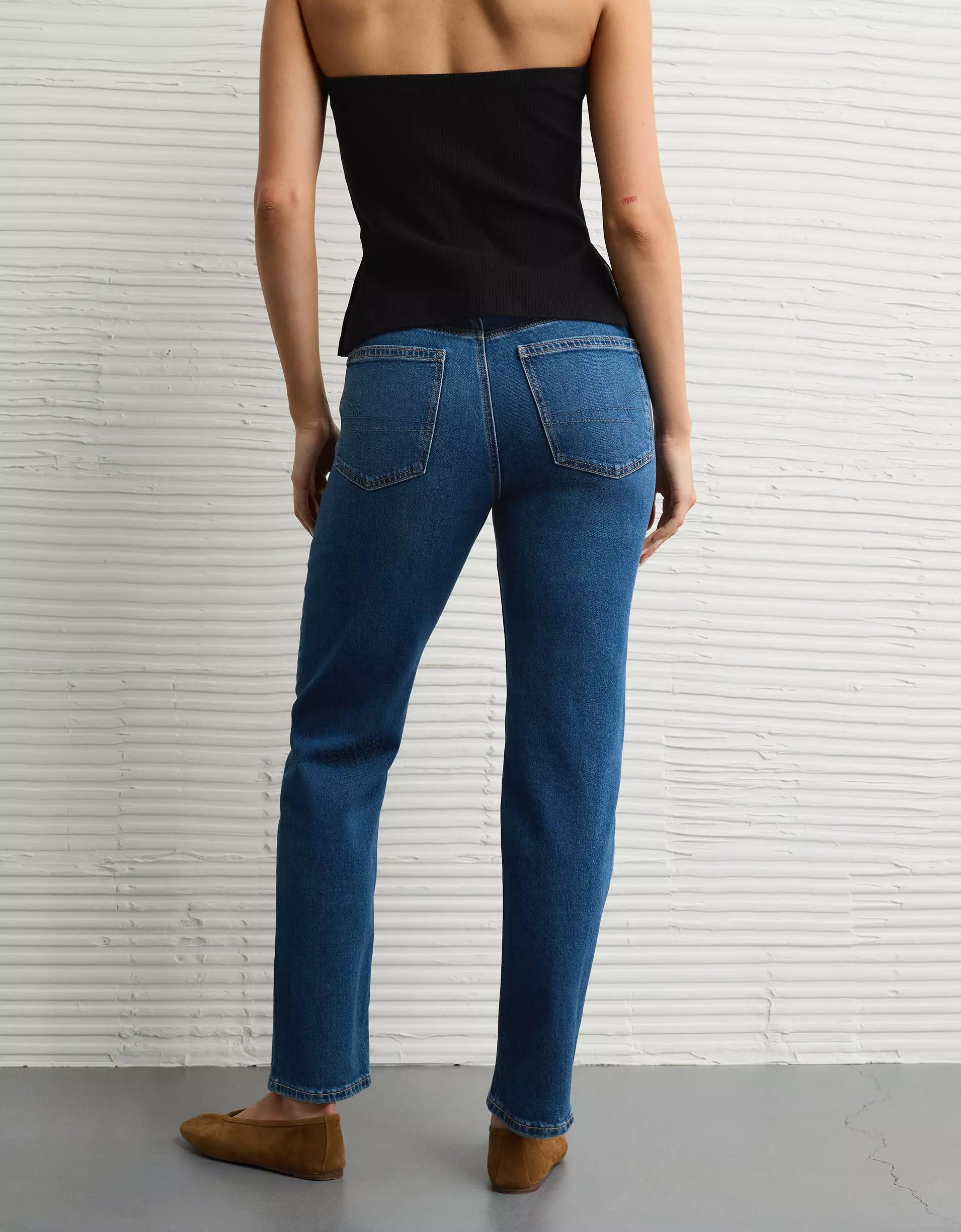 AE Stretch Super High-Waisted Ankle Straight Jean Product Image