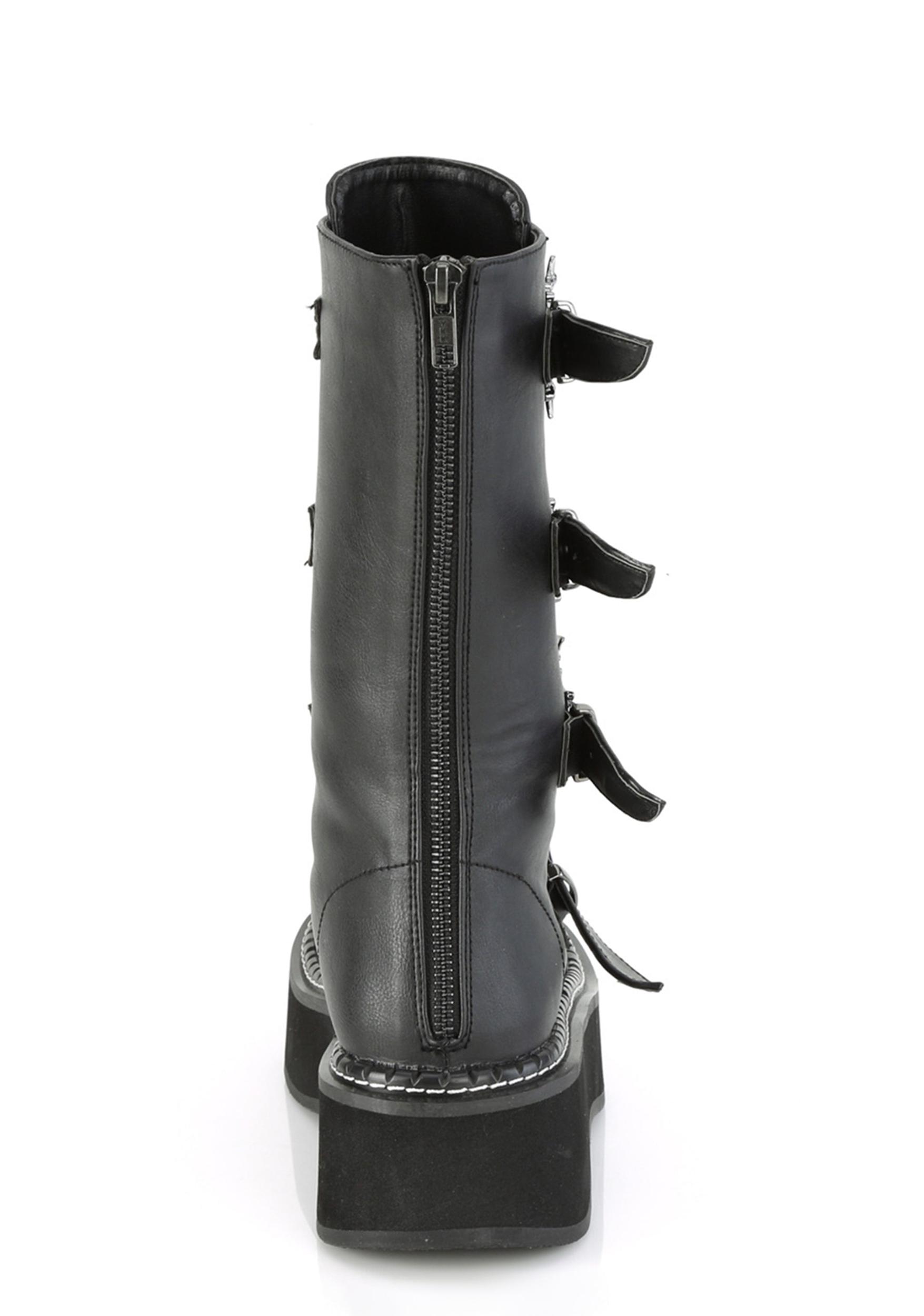 Demonia Emily 322 Bat Buckle Platform Boots - Black Product Image