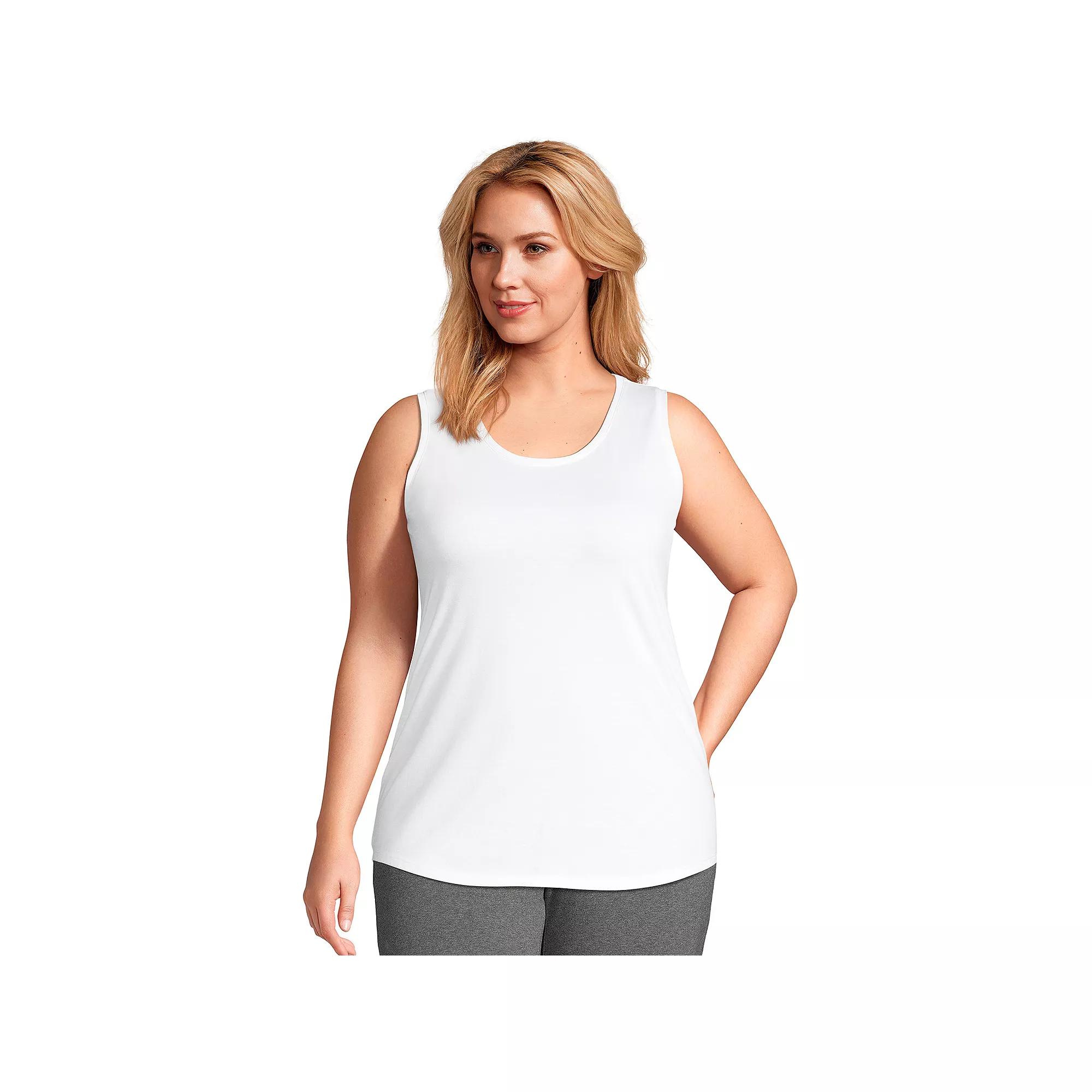 Plus Size Lands' End Scoopneck Tunic Tank Top, Women's, Size: 3XL, Radiant Blue Product Image