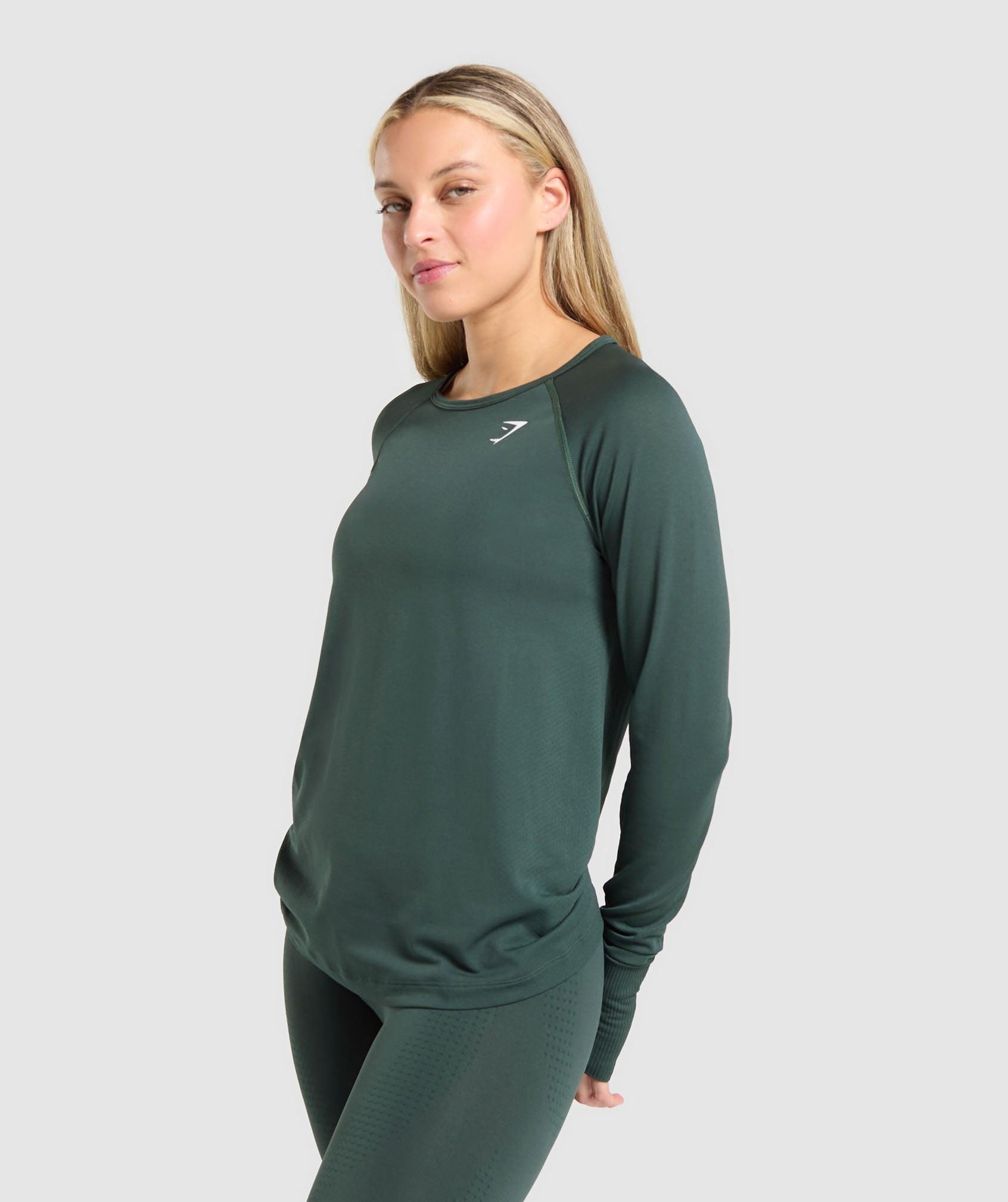Gymshark Vital Light Long Sleeve Top - Woodland Green Marl Female Product Image