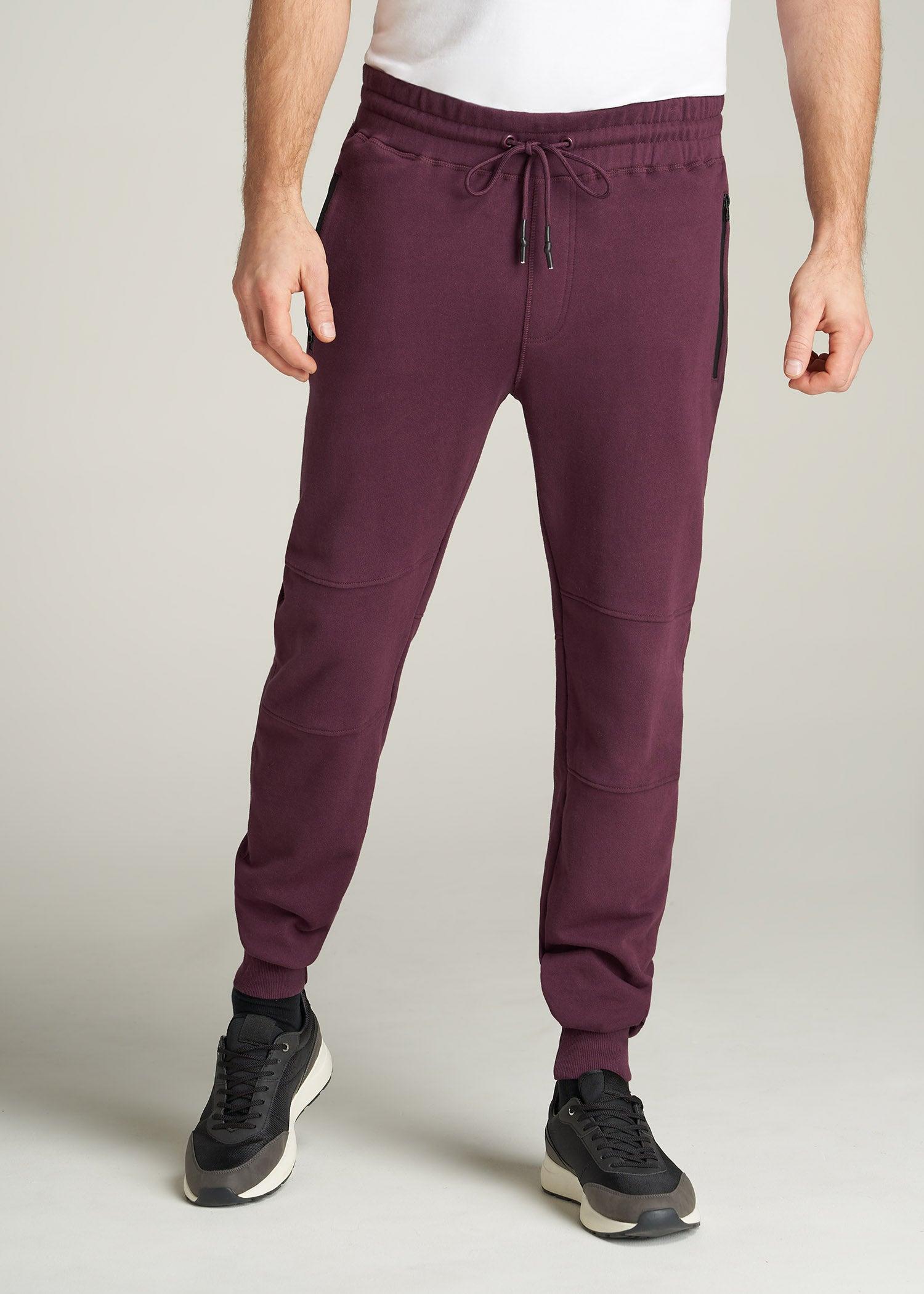 Wearever French Terry Joggers for Tall Men in Maroon Male Product Image